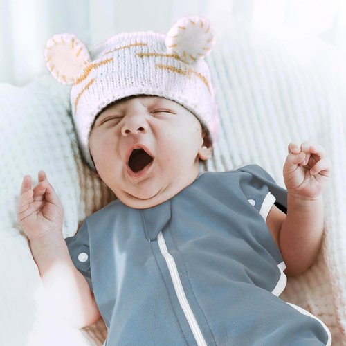 ANYEDDE 2-Pack Arms Up Swaddle - Breathable Newborn Sleep Bags with Removable Cuffs | 0-3 Months, Blue Dolphin