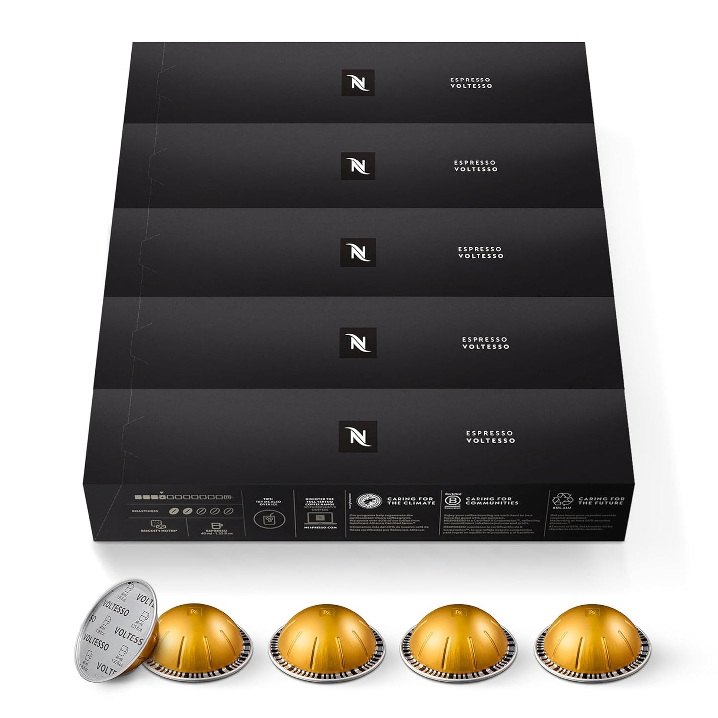 Nespresso Vertuo Capsules - Voltesso Mild Roast Espresso Pods | 50-Count, Brews 1.35oz