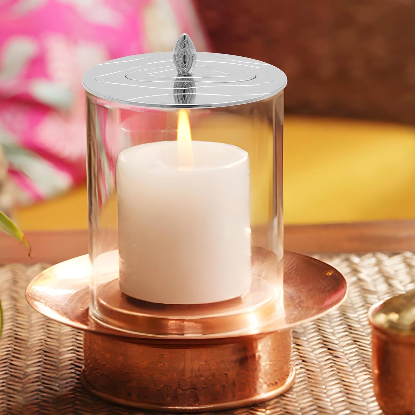 Skiennix Scented Candle Topper - Beautiful Retro Alloy Design for Home or Office Decoration | Silver