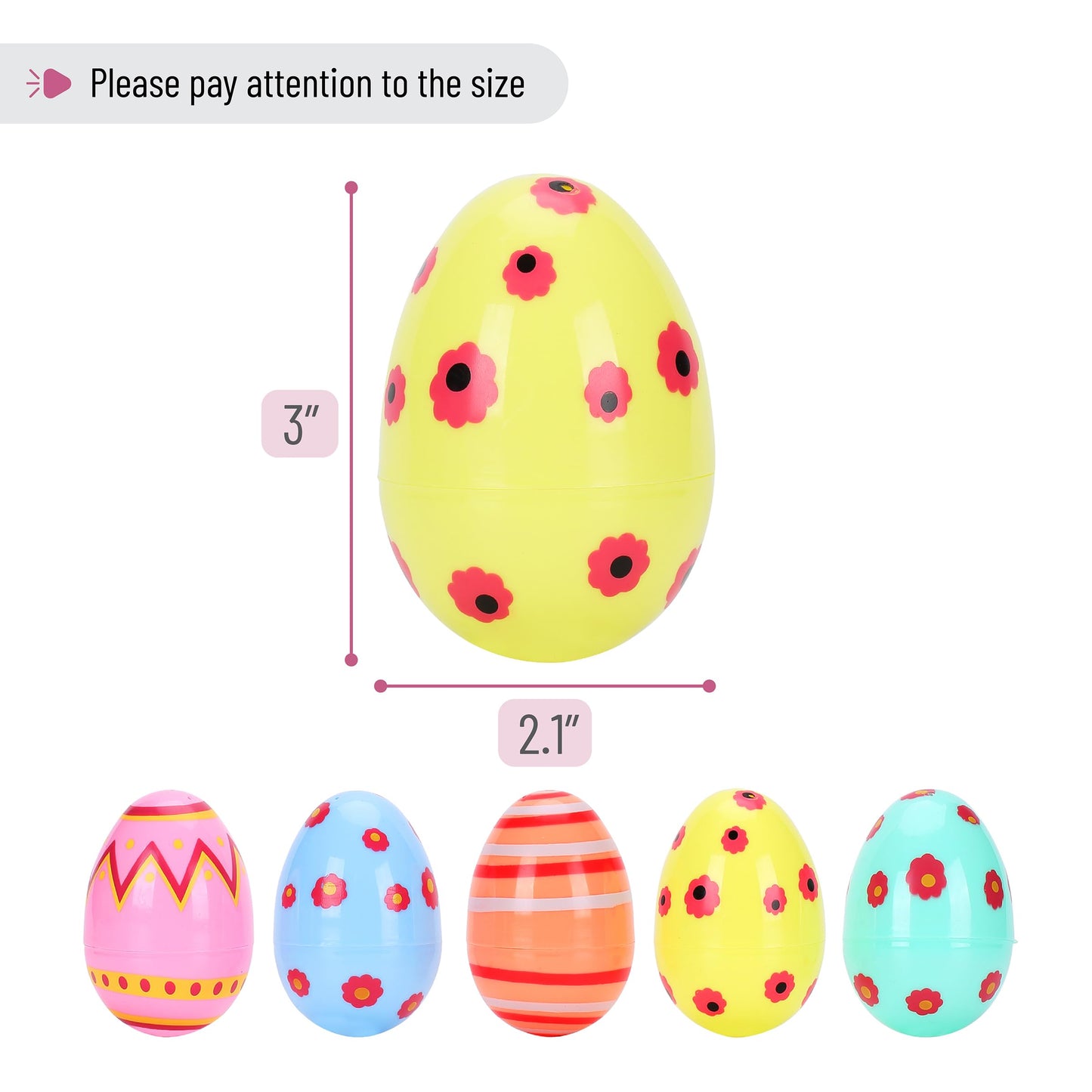Mr. Pen- Printed Plastic Easter Eggs, 3 Inch, 30 Pack, Bulk Fillable Eggs for Easter Hunt Decor, Party Favor, Basket Stuffers, Classroom Prize, Supplies, Adult & Kid Party Toys for Gift