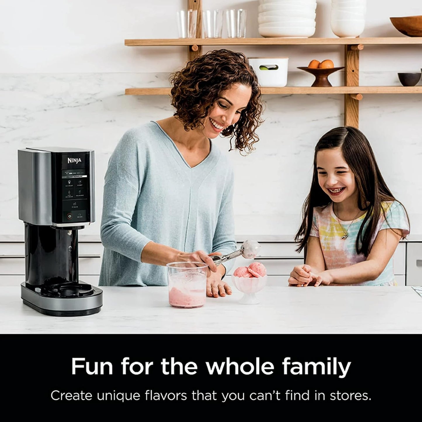 Ninja NC300 CREAMi Ice Cream Maker - Includes 2 Pint Containers & Lids - Silver Finish