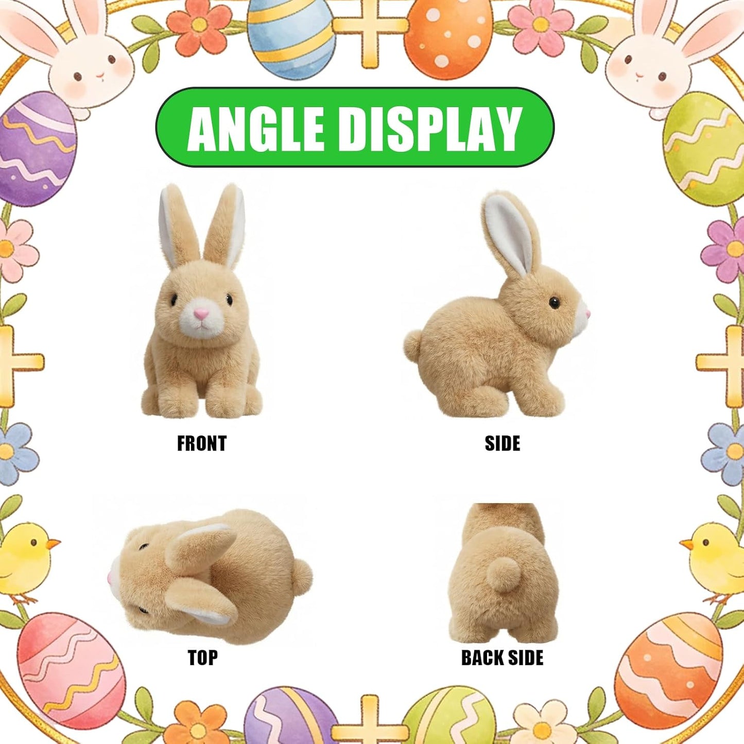 Skiennix Realistic Bunny Toy - Wiggling Ears & Twitching Nose | Perfect Easter Gift for Kids