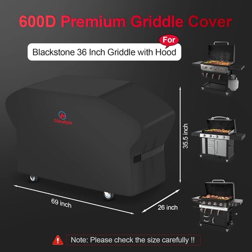 Comnova Griddle Cover - Heavy Duty Waterproof 600D for Blackstone 36 Inch Griddle with Hood