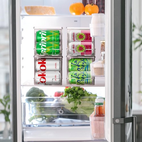 ClearSpace Soda Can Organizer - Stackable Refrigerator Dispenser Holds 12 Cans Each, BPA Free | 2 Pack