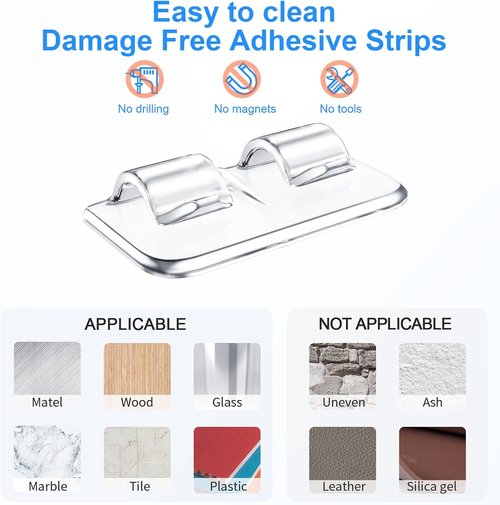 Hetyue Heavy Duty Hooks for Outdoor String Lights - 26 Pcs Waterproof Adhesive Clips for Christmas Lighting