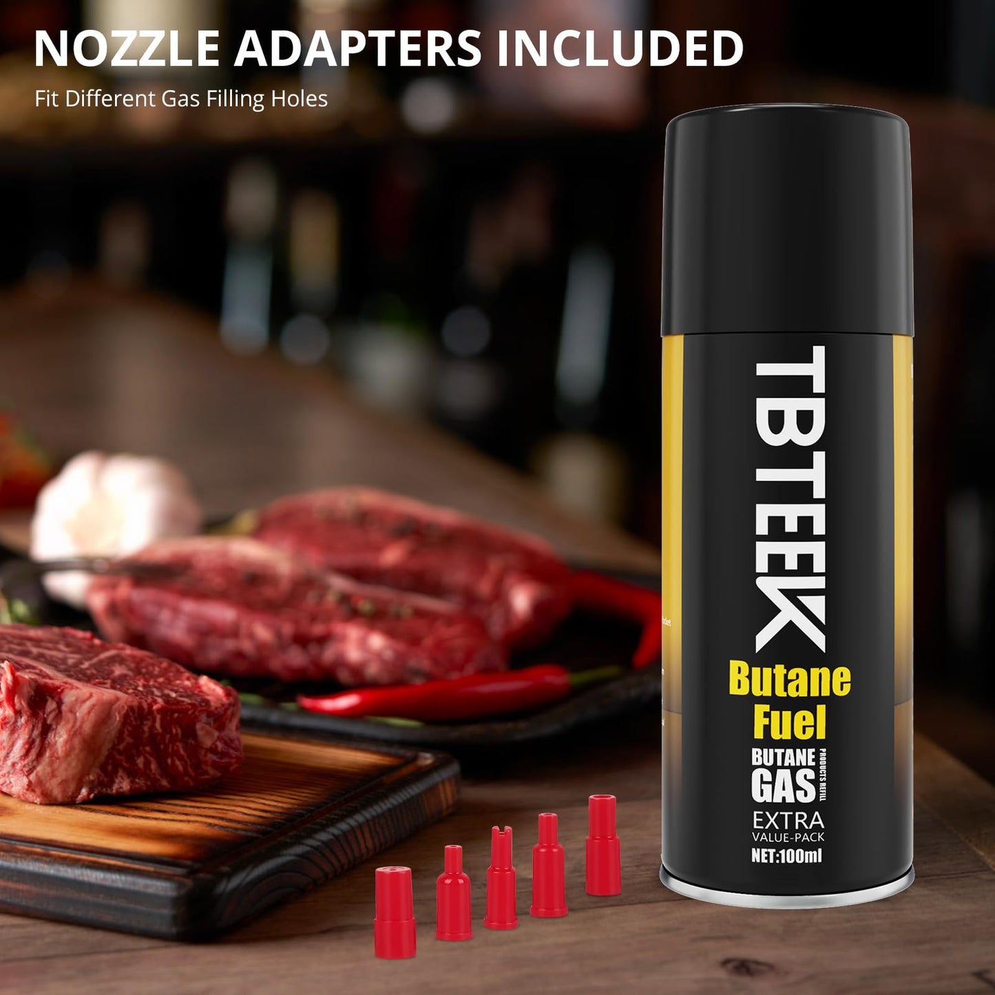 TBTeek Butane Refill, Ultra-Refined Lighter Fluid Refill, 100ml Butane Fuel Refill, Butane Canister for Torch Lighter, Butane Torch, Kitchen Blow Torch (1 Can)