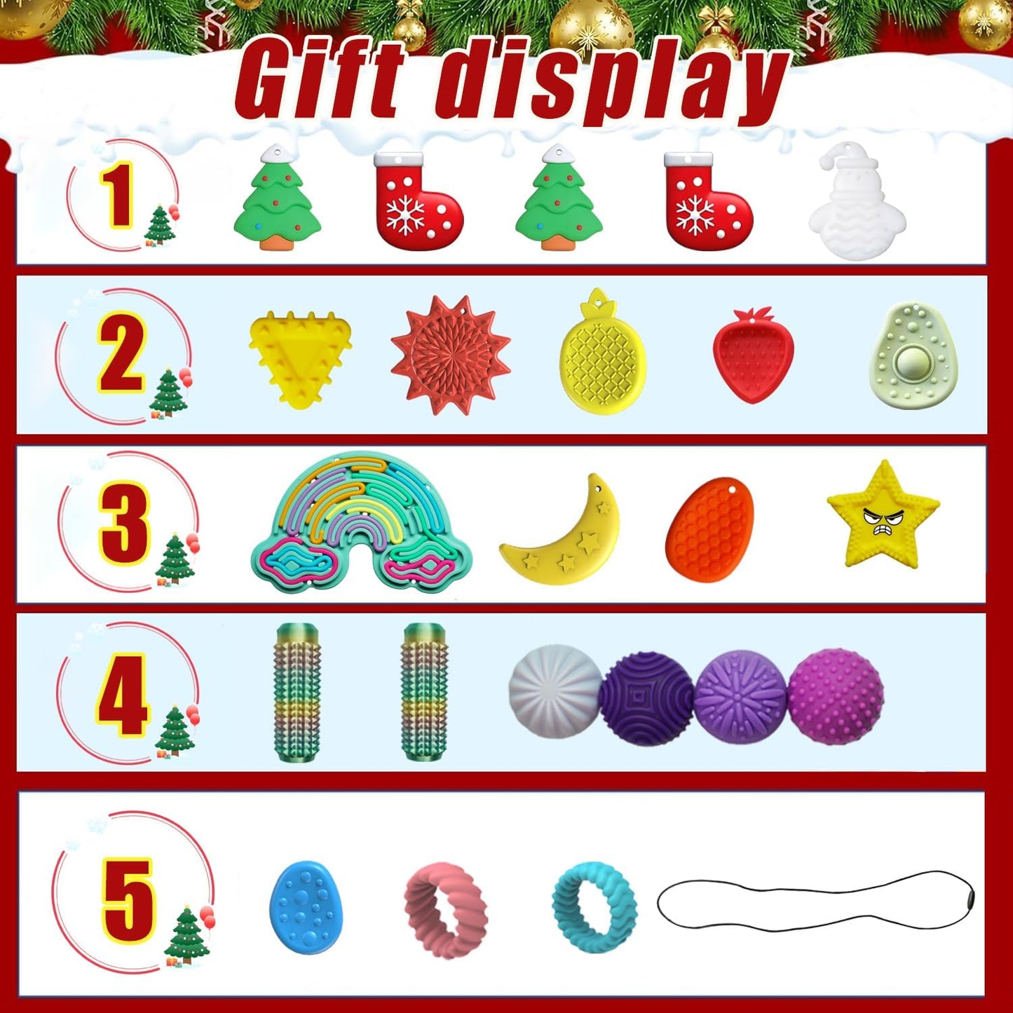 Advent Calendar Fidget Toys - Sensory Stone Set for Kids | 24 Days Countdown | Perfect Christmas Gift