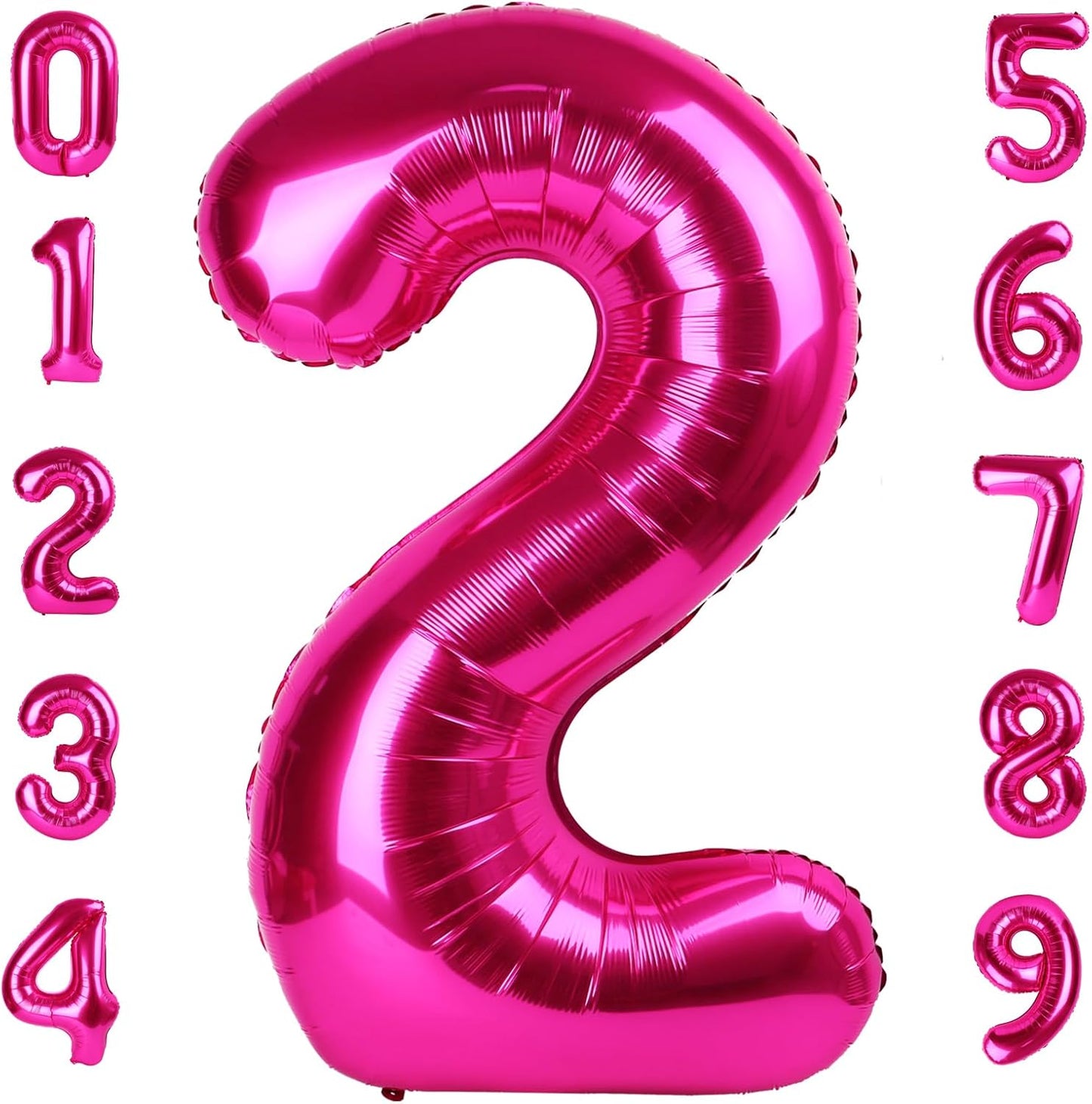 Skiennix 40-Inch Hot Pink Number Balloons - Perfect for 2nd, 12th, 21st Birthday & Celebration Decor