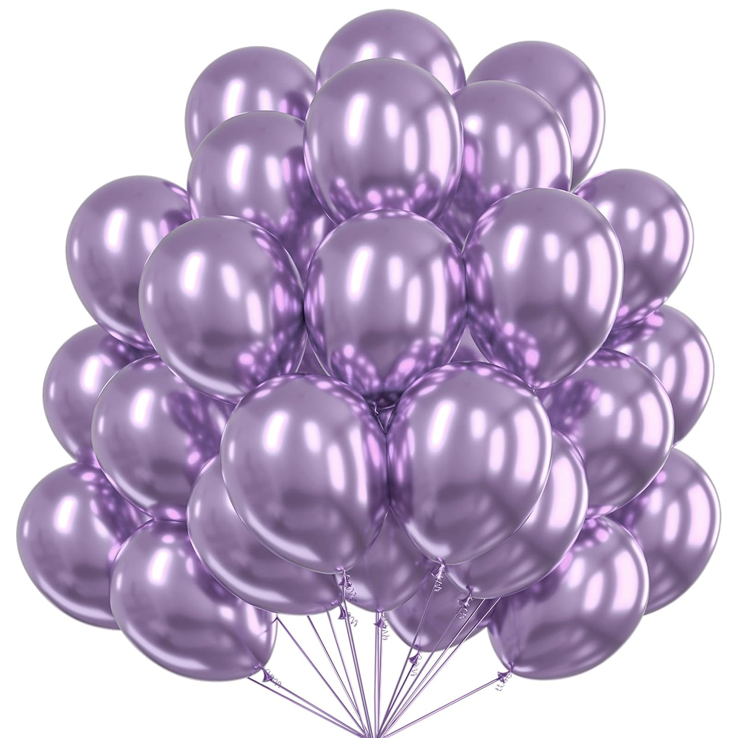 PartyWoo Metallic Purple Balloons 50pcs 12 Inch Chrome purple Balloons for Graduation Baby Shower Bridal Shower Wedding Bachelorette Engagement Girl Butterfly Birthday Party Decorations Purple-G130