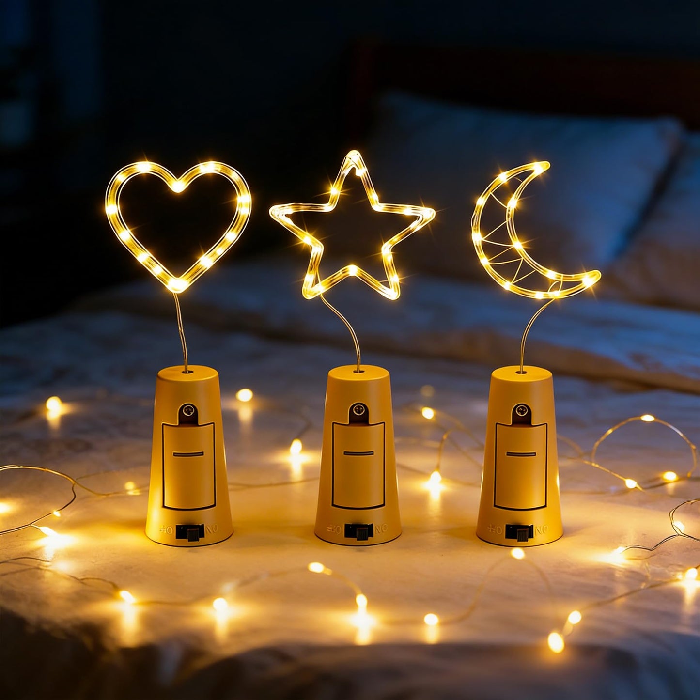 VOOKRY Wine Bottle Lights with Cork, 20 LED 8 Pack Battery Operated Cork Fairy String Lights Waterproof Mini Copper Wire Bottle Lights for Jar DIY, Party Wedding Gifts, Bar Decoration, Warm White