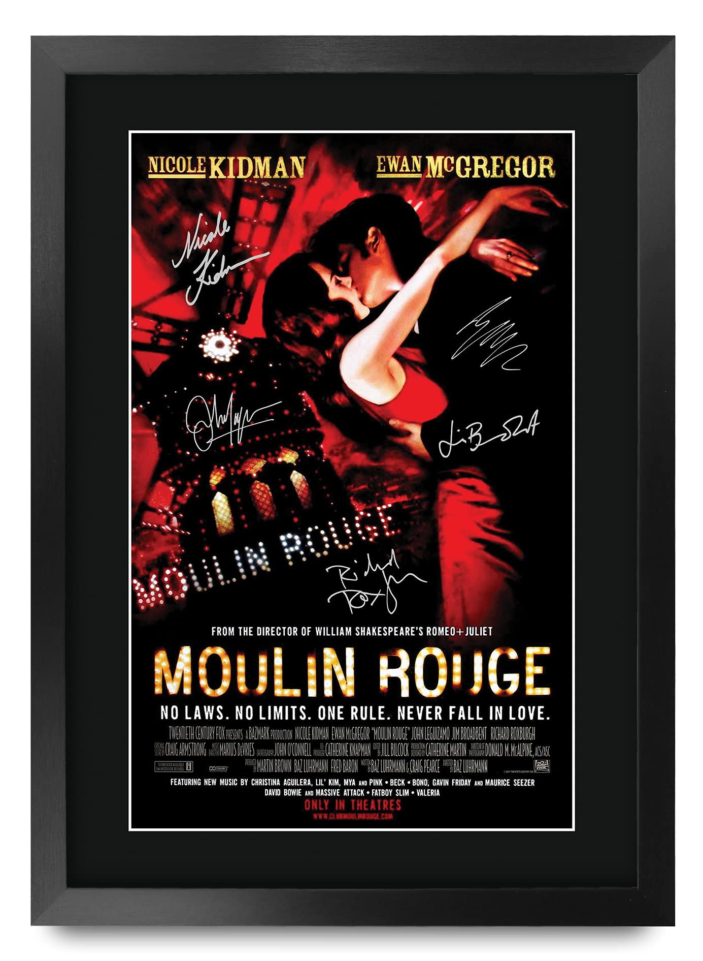 HWC Trading Moulin Rouge Gifts Printed Signed Autograph Picture for Movie Memorabilia Fans - 16" x 12" Framed