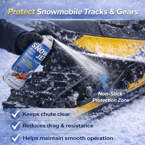 Jet Snowblower Spray - Durable Polymer Coating for Equipment Surfaces | Smooth-Flow Lubricant, 11 oz