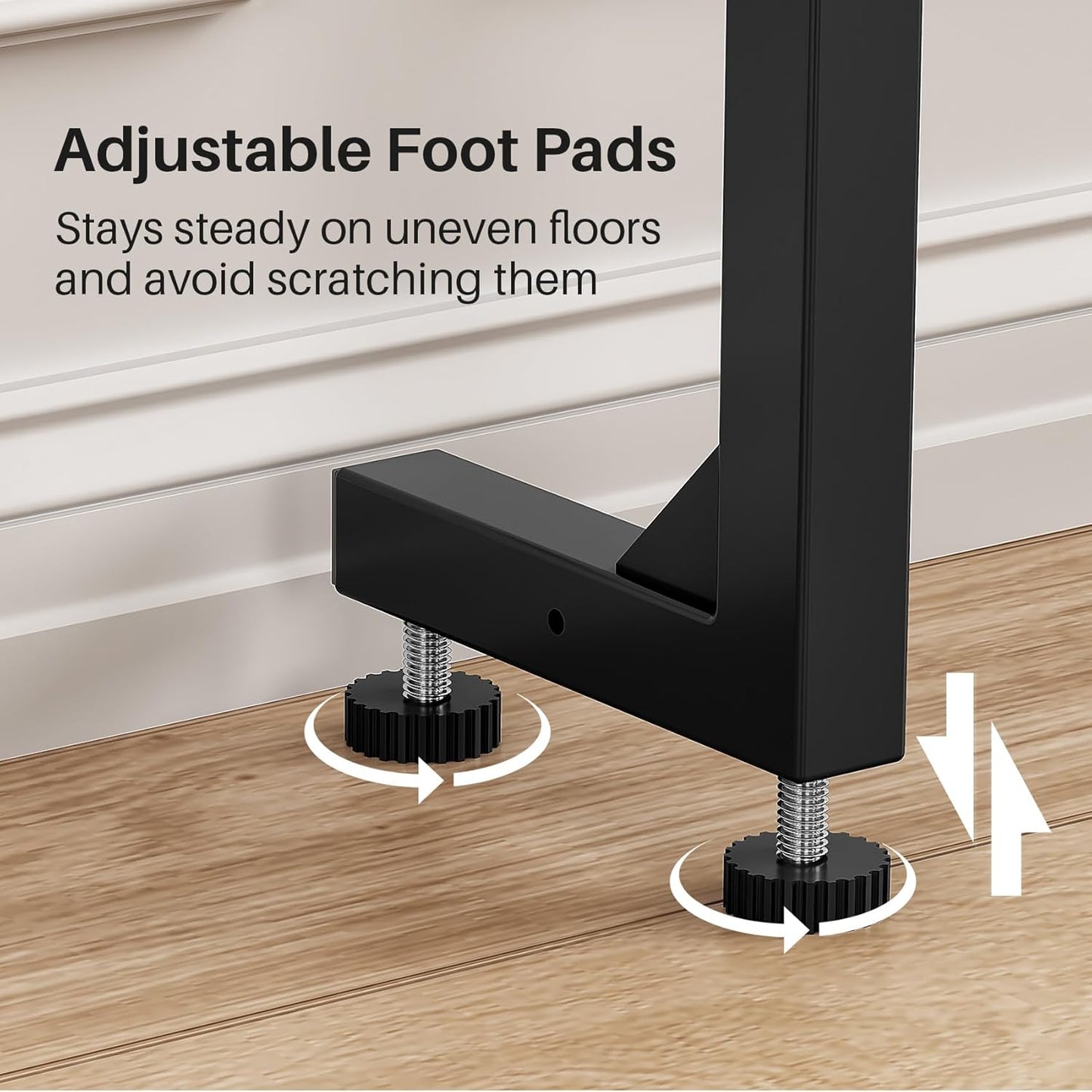 Kitstorack Console Table - 2-Pack Black Narrow Sofa Table with Adjustable Height & Power Outlets | 5.9" Deep x 79" Long