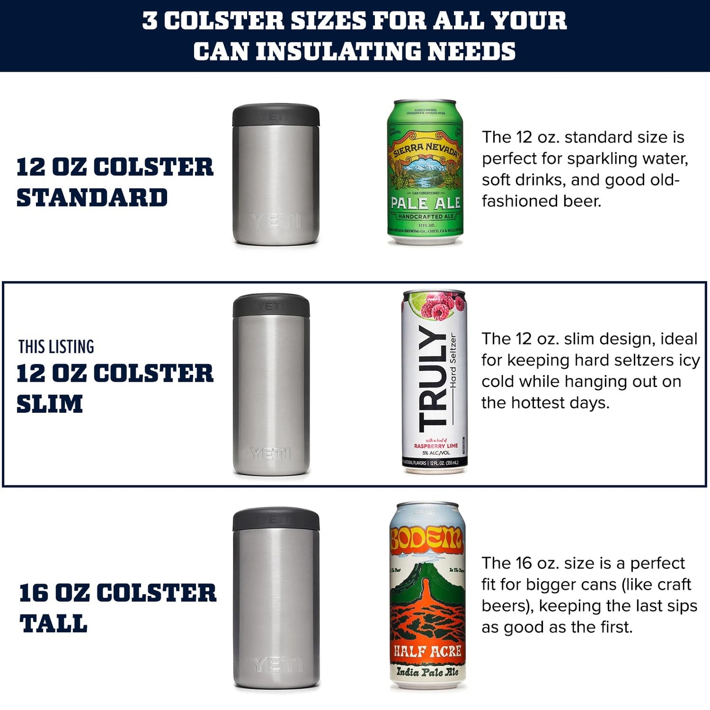 YETI Rambler 12 oz. Colster Slim Can Insulator for the Slim Hard Seltzer Cans, Rescue Red (NO CAN INSERT)