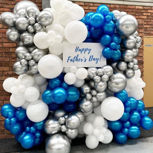 Awenztech Metallic Blue Balloons 12 inch, Chrome Blue Latex Balloons 50pcs Party Balloons for Graduation Christening Baby Shower Birthday Party Decorations