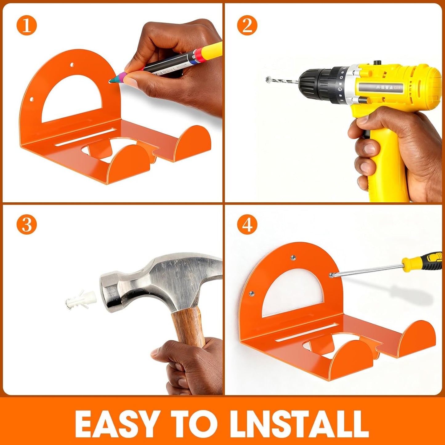 Weed Eater Wall Mount Trimmer Rack - Garage Organizer for Power Tools | 1 Pack Storage Solution