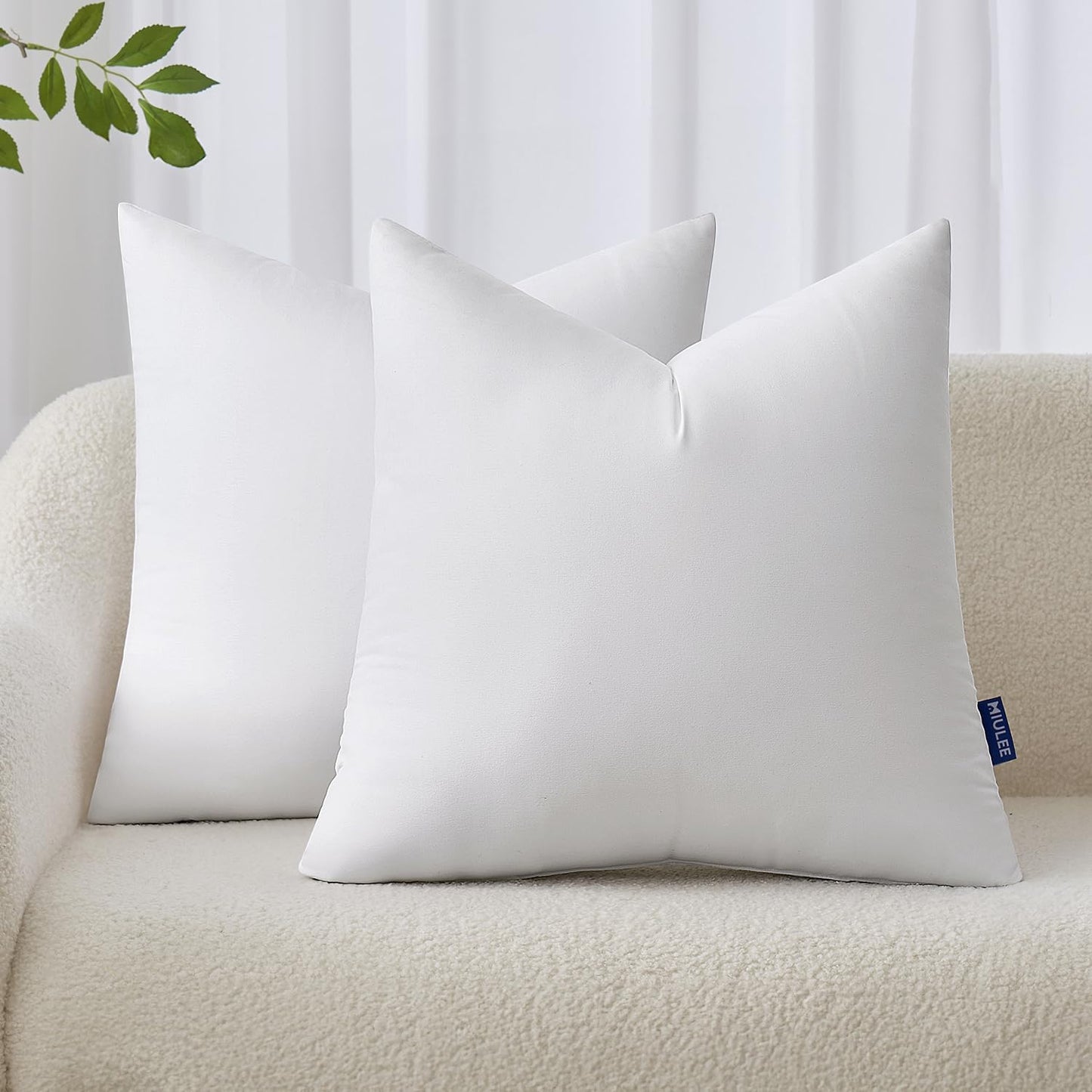 MIULEE Pillow Inserts - 18x18 Inches Decorative Throw Pillows for Couch | Pack of 2
