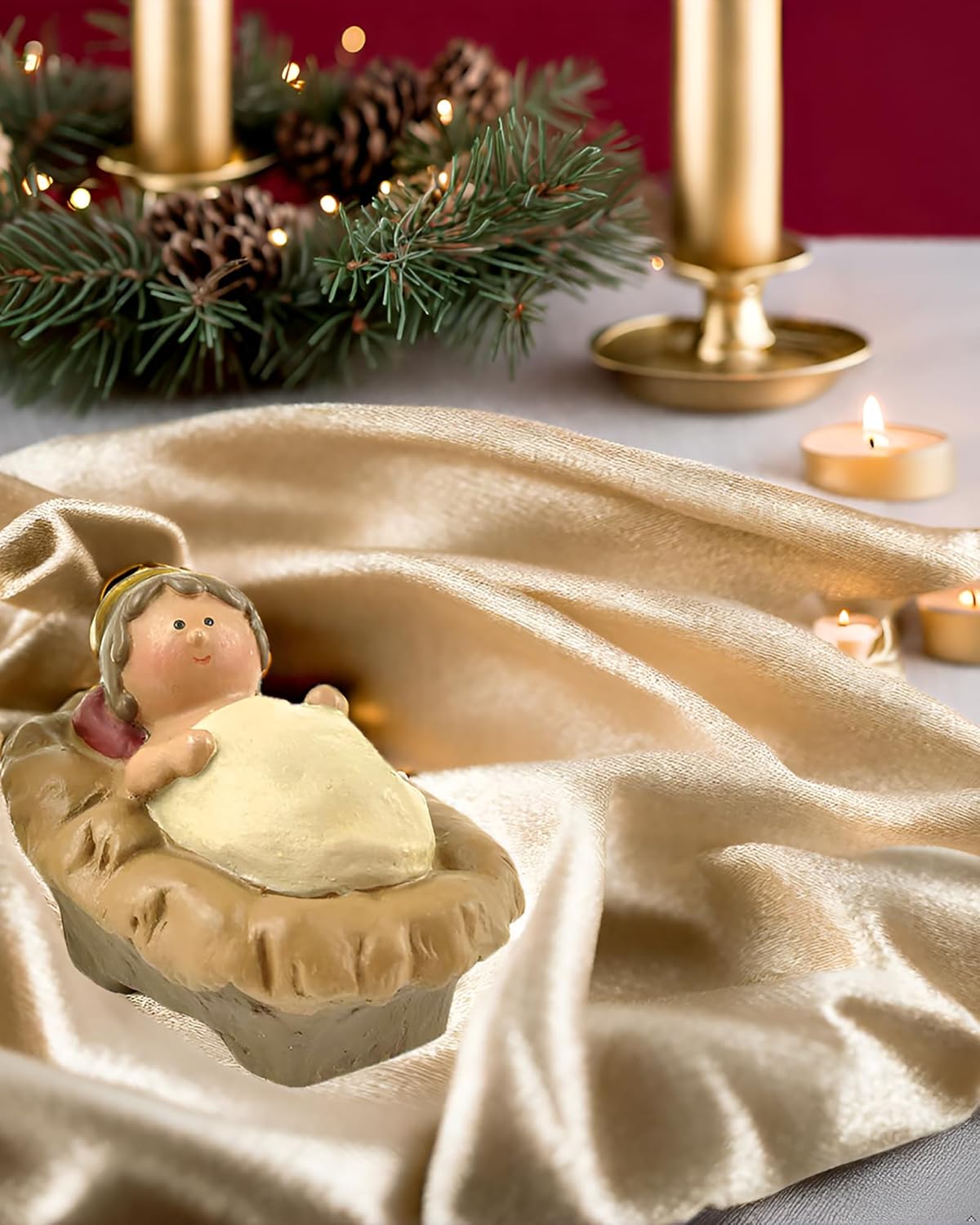 Miniature Holy Family Nativity Figurine - 2.56 Inch Tabletop Christmas Decoration