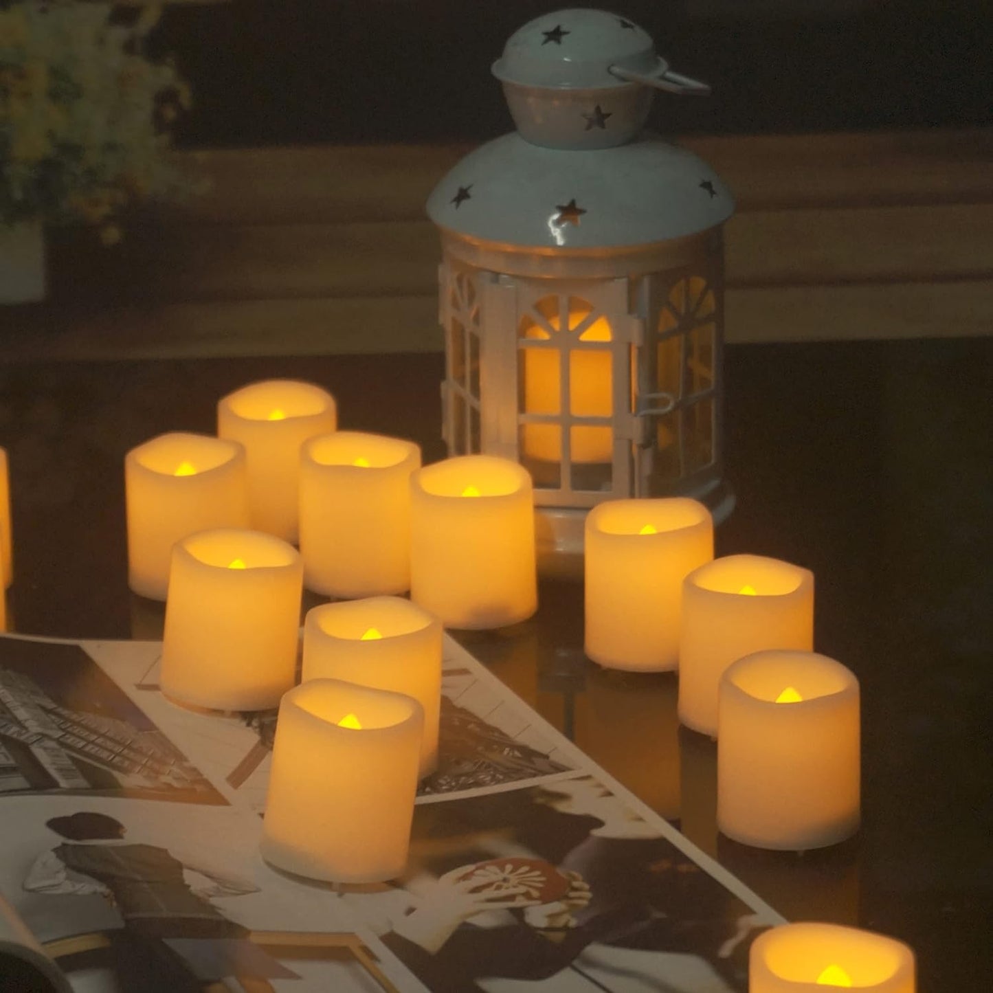 12 PCS LED Flameless Votive Candles - Long-Lasting Battery Operated with 120+ Hours Life