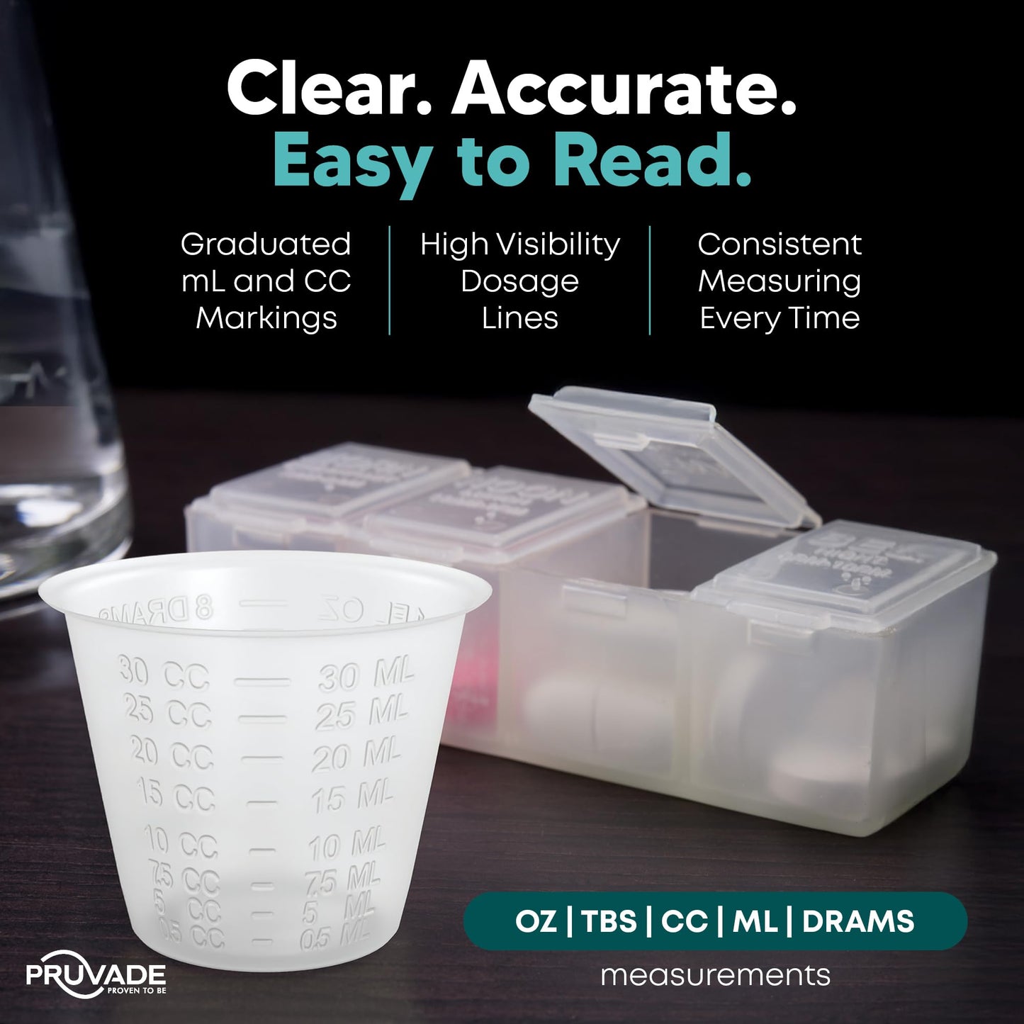 [2000 Pack - 1 oz.] Pruvade Disposable Medicine Cups with Graduated Dosage Lines for Pills or Liquid, Single Serve Measuring for Home, Nurse, Hospital, Medical Care, Resin Mixing, Mouthwash |2000 Pack