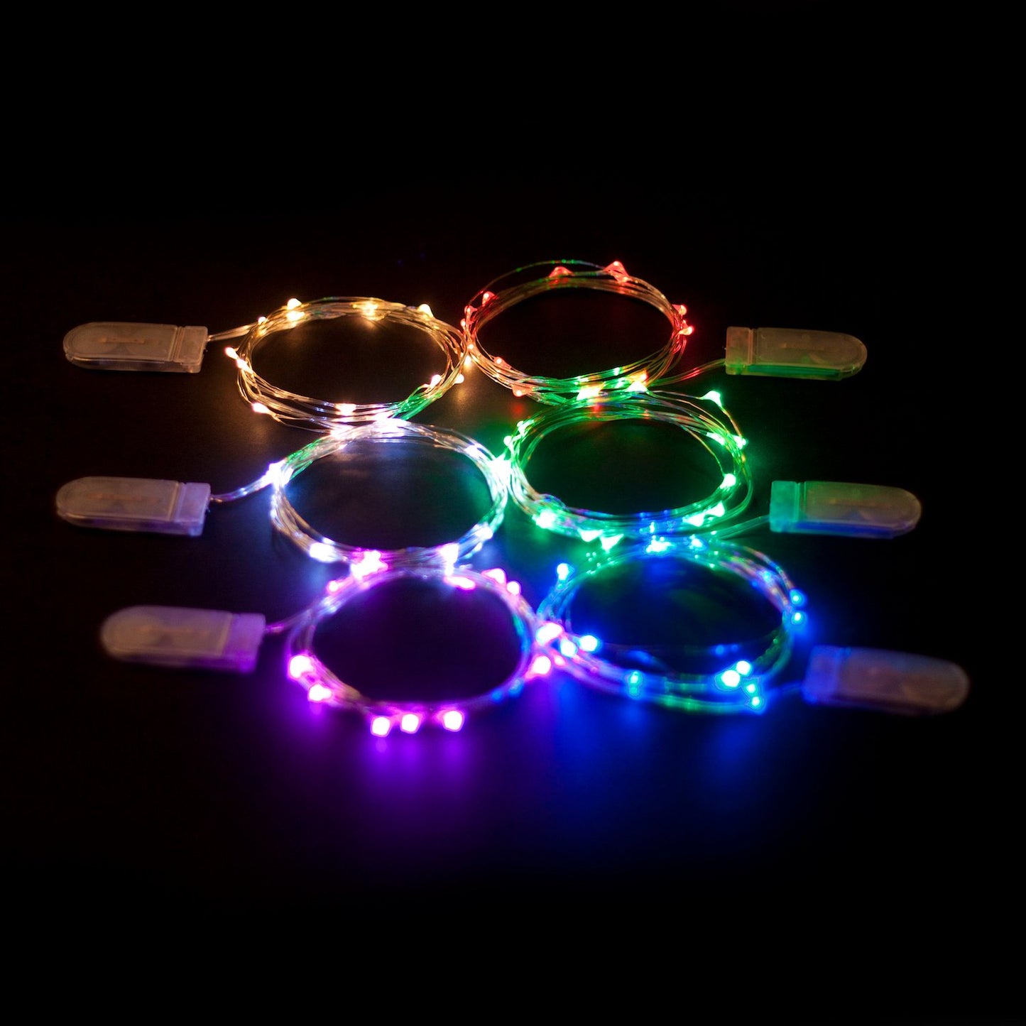 RTGS 2-Pack 20 LED Copper Wire Twinkle Fairy Lights, Battery Powered, Waterproof — Christmas, Holidays, Wedding, Party — Bedroom, Living Room — 6.5 Ft, Warm White, Indoor & Outdoor