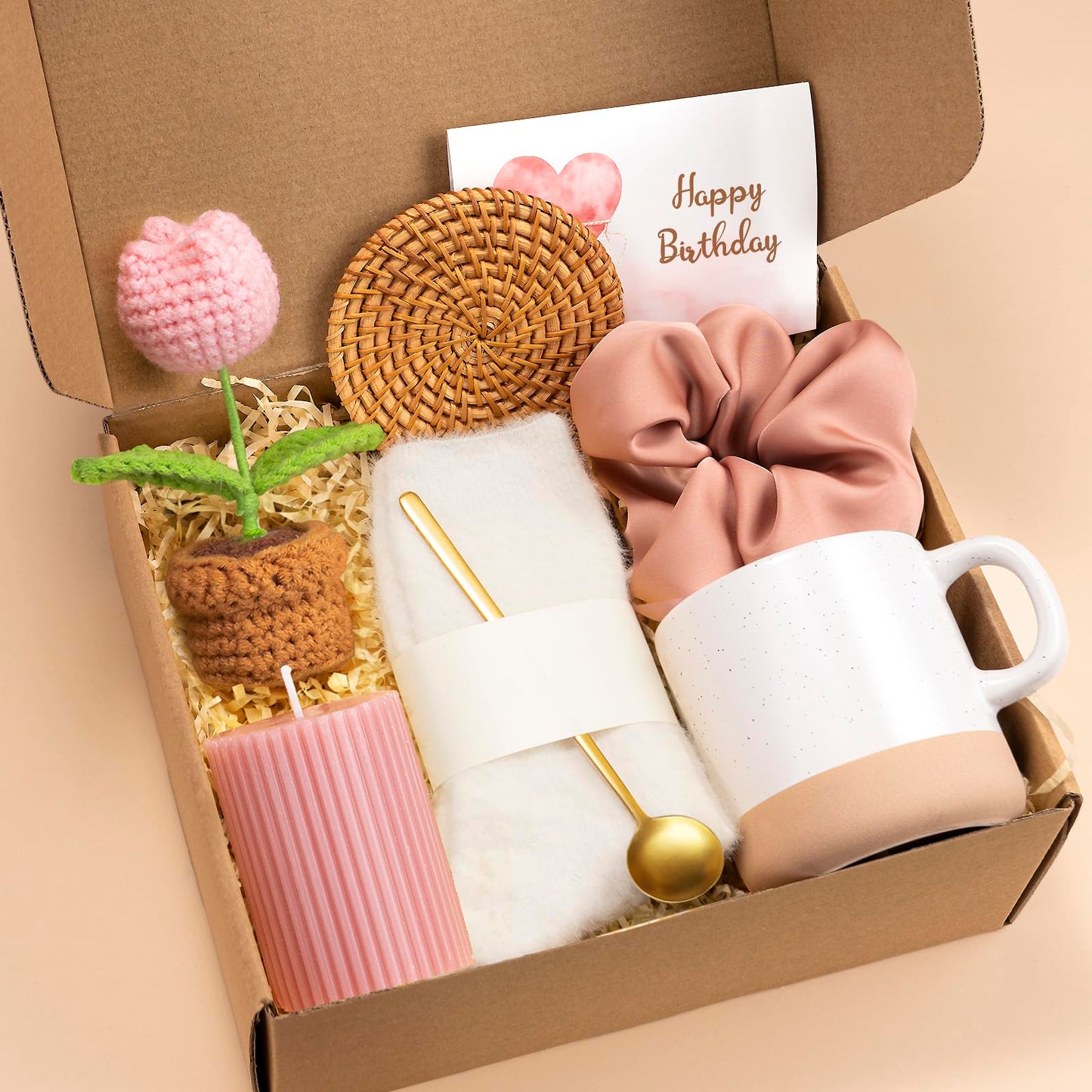 Mothers Day Gifts for Mom, Birthday Gifts for Women, Happy Birthday Gift Basket for Women, Unique Woman Birthdays Gift Box for Her Sister Wife Girlfriend Coworker Bestie Female Friendship Best Friend