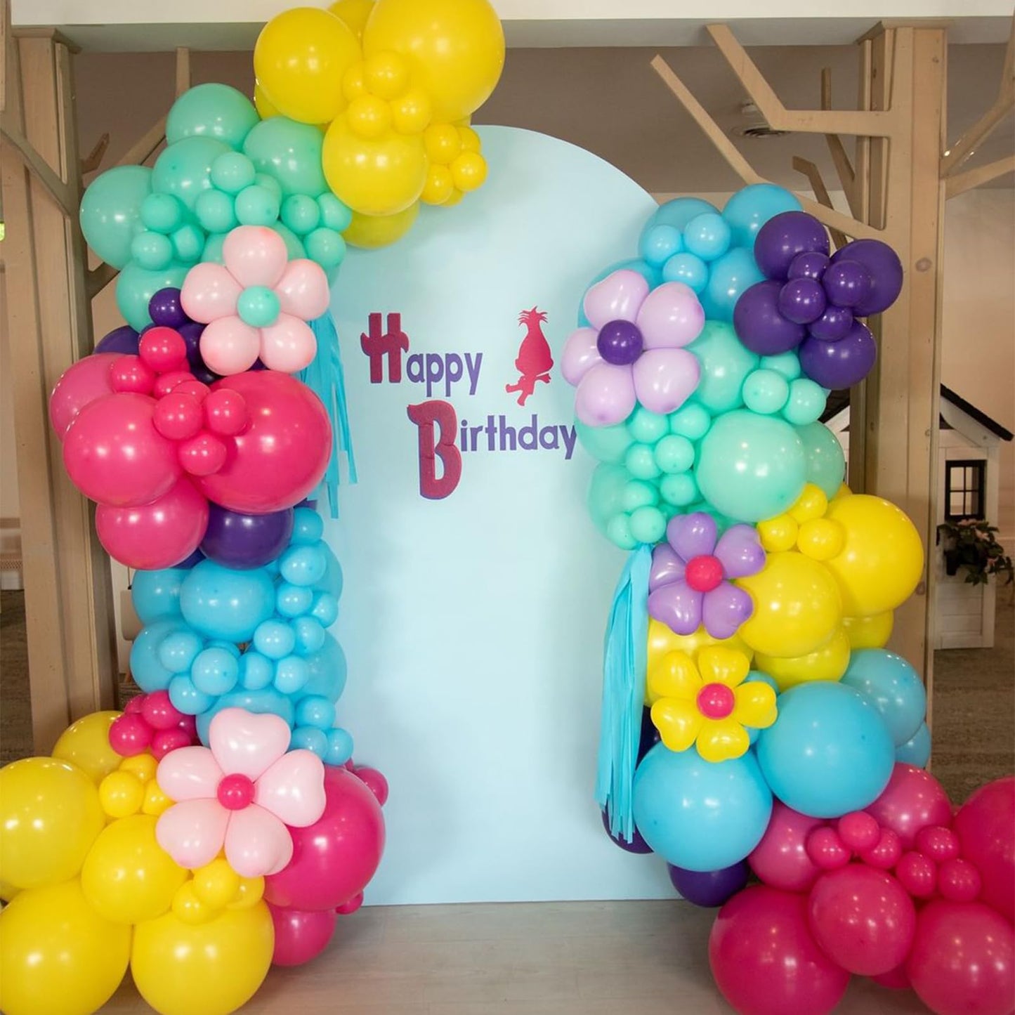 Pink Purple Blue Balloon, 60 Pcs 12 Inches Hot Pink Metallic Purple Teal Yellow Balloons Confetti Balloons for Kids Baby Shower Magic Theme Birthday Engagement Party Decoration