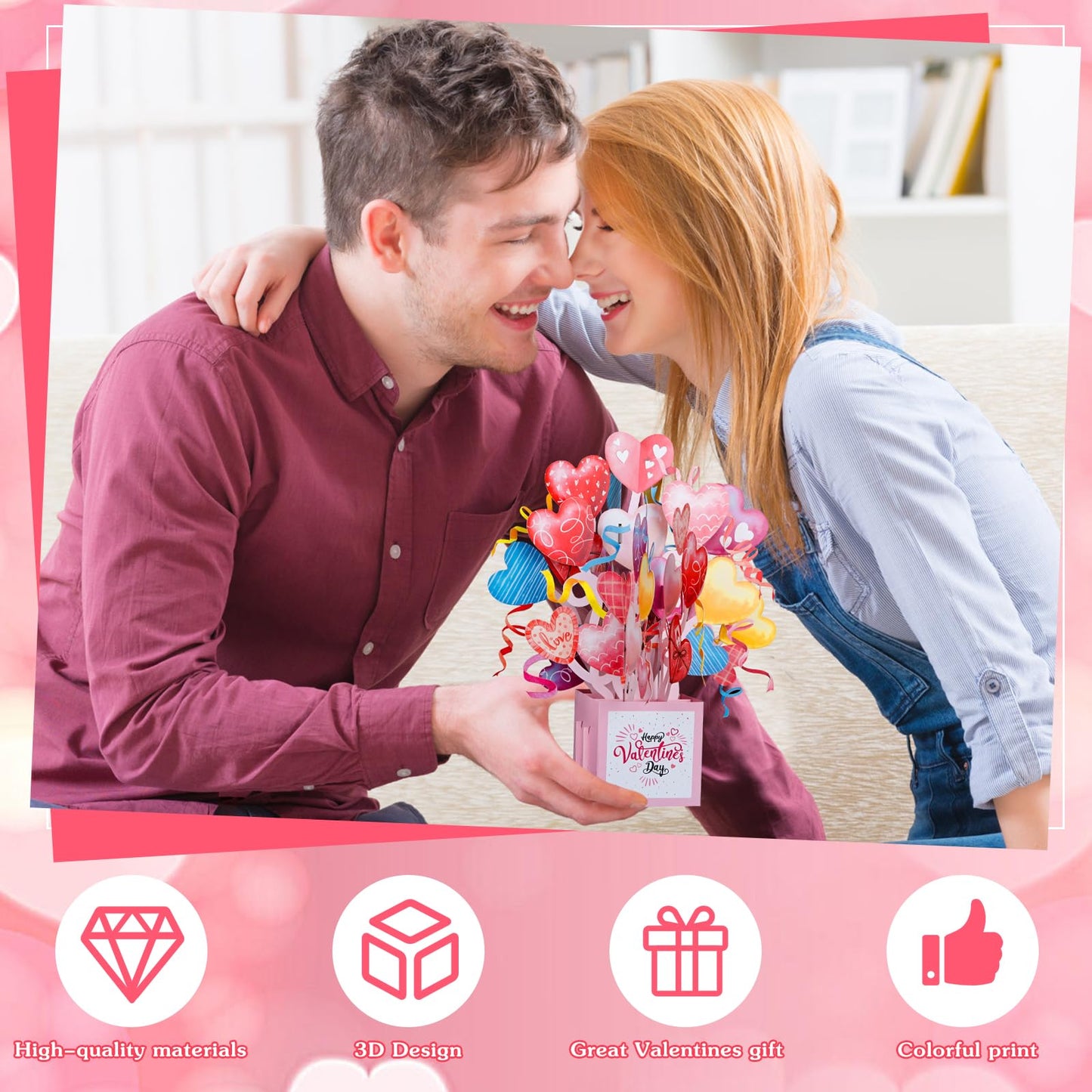 WhatSign Valentines Day Cards Pop Up Valentine Card Love Pop Up Cards Valentine Day Gifts for Her Him Funny Valentines Card with Envelope