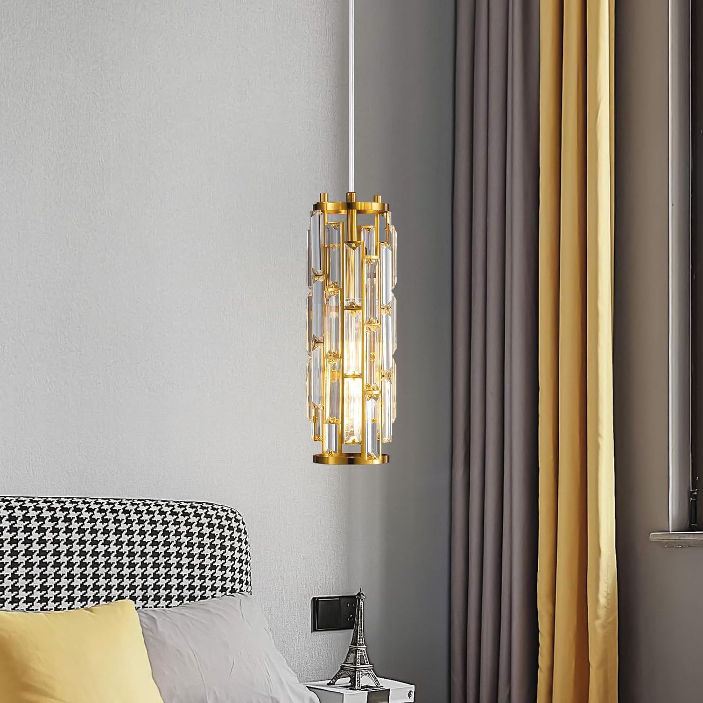 Pendant Lights Modern Pendant Lights Kitchen Island Gold Pendant Light Fixture Mini Crystal Chandelier Lighting for Kitchen Island Dinning Room Bedroom Sink (Gold 3-Light)