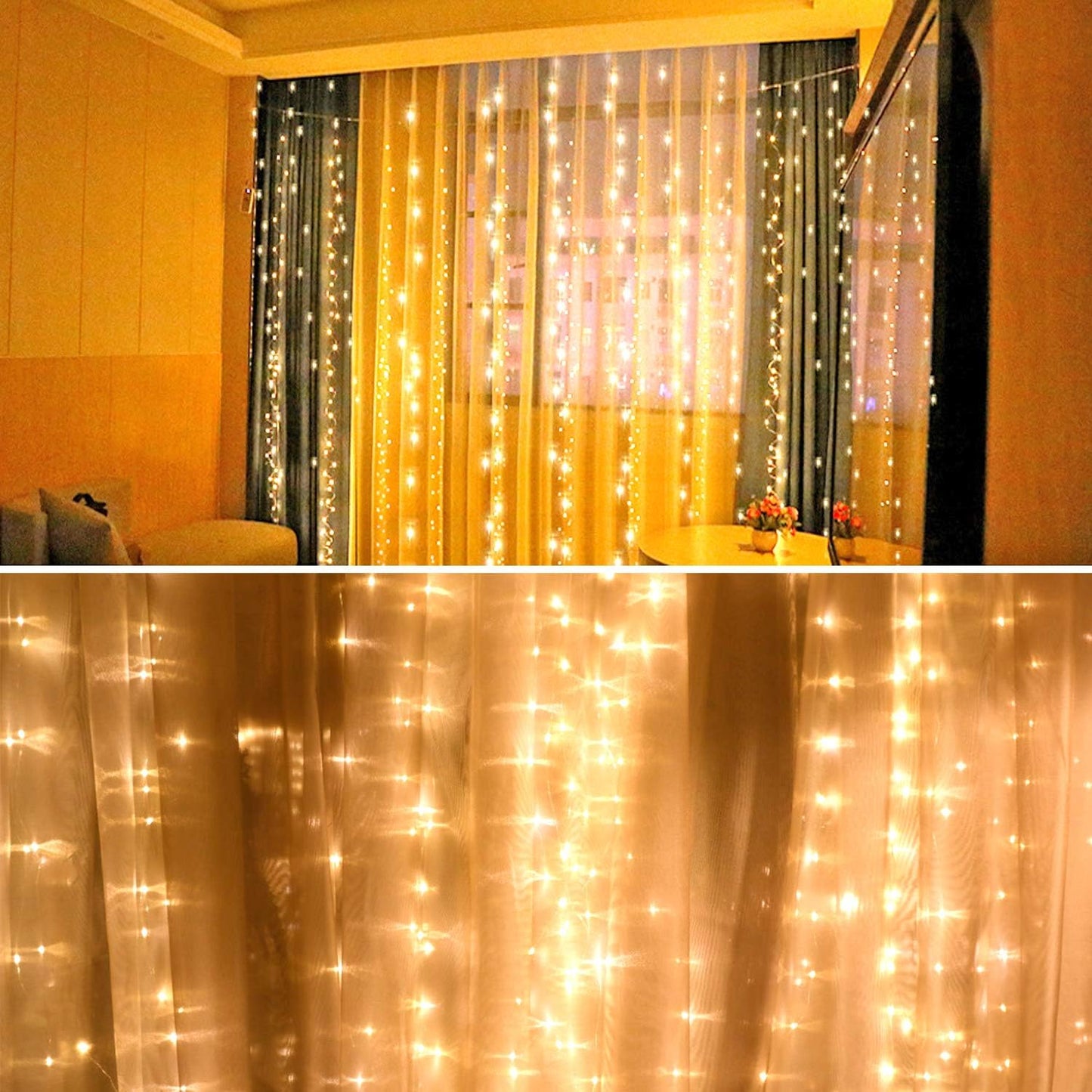 Skiennix LED String Lights - 300 Waterproof Lights with 8 Modes | USB Powered for Christmas & Home Decor (9.8ft x 9.8ft, White)