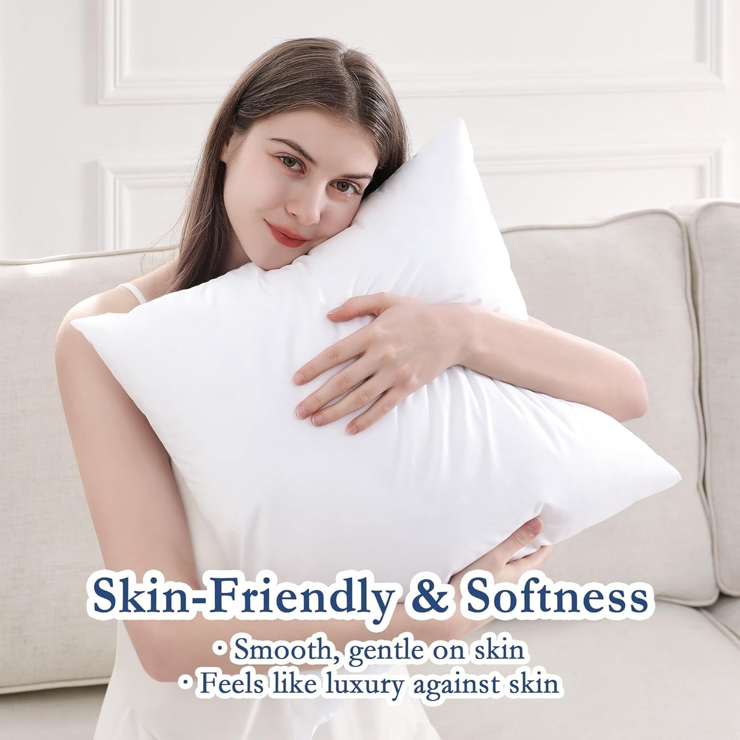 Puredown® Outdoor Pillow Inserts - Fluffy Soft Water-Resistant Down Alternative | Set of 2, 20x20 Inches