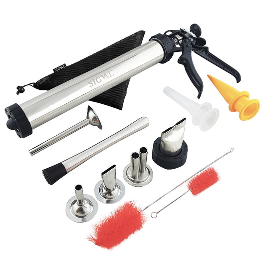 SIGVAL Frontier Jerky Gun, Beefy, with Stainless Steel Nozzles & Sausage Tips