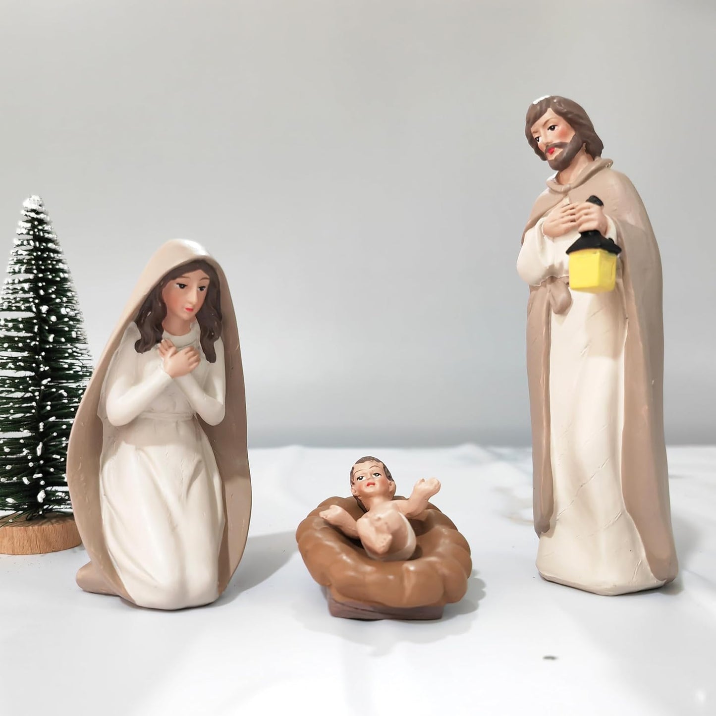 Miniature Holy Family Nativity Figurine - 2.56 Inch Tabletop Christmas Decoration