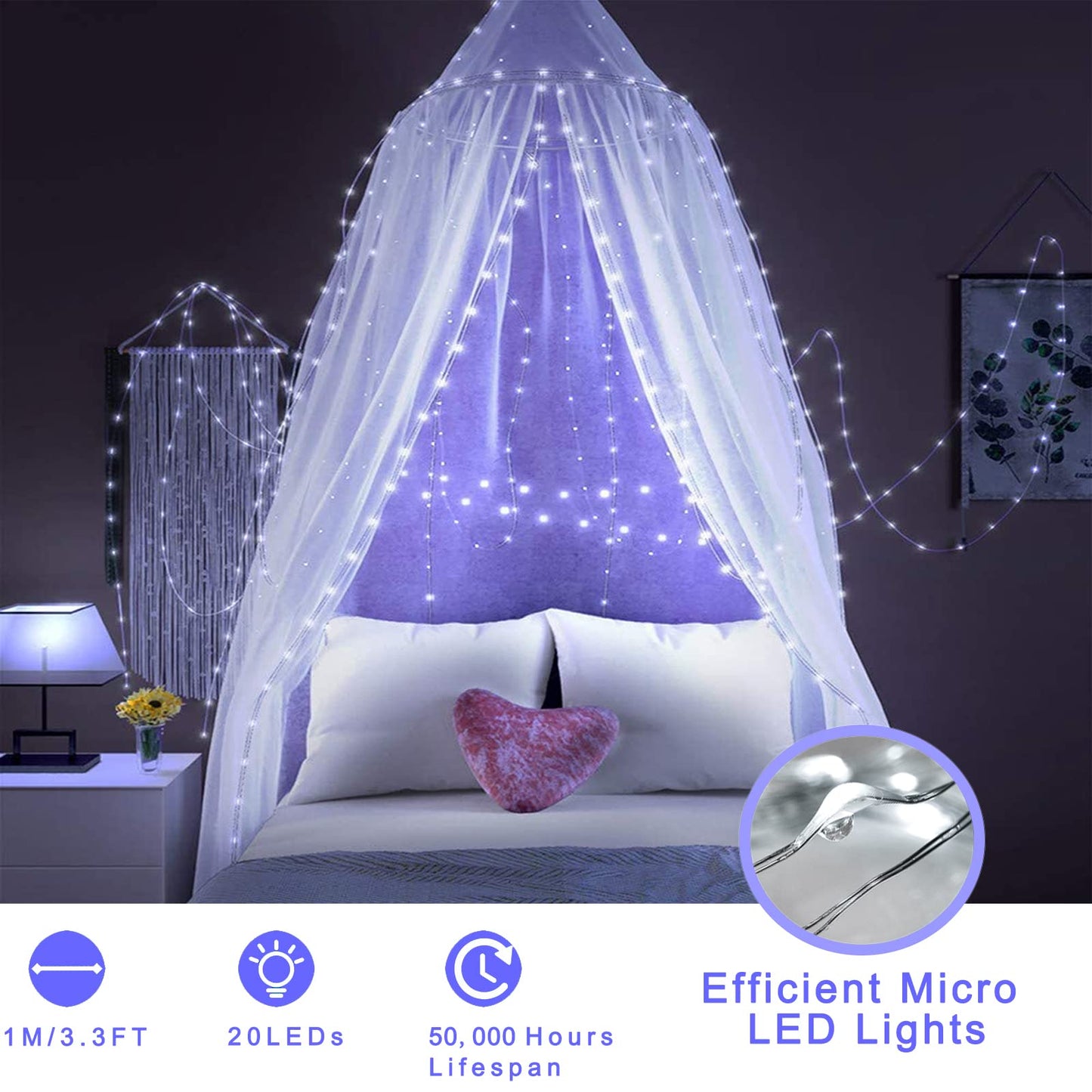 Ostwiki Cool White Fairy Lights Battery Operated String Lights 6 Pack Mini Lights, 20 LED 7ft Twinkle Firefly Starry Lights for DIY Craft Mason Jar Bedroom Wedding Party Table Christmas Decoration