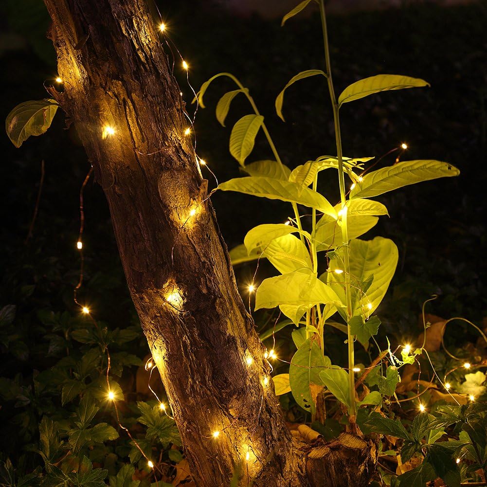 Battery Operated Fairy Lights - 50 LED Copper Wire String Lights with Remote & Timer, 16.4ft Waterproof Twinkle Lights for Christmas, Wedding & Home Decor