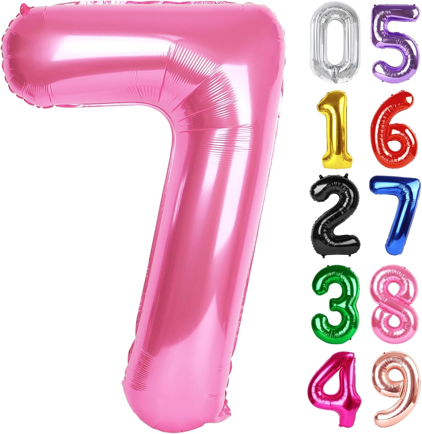 Number 7 Balloon by [Brand Name] - 40 Inch Giant Pink Foil Balloon for 7th Birthday Party Decorations