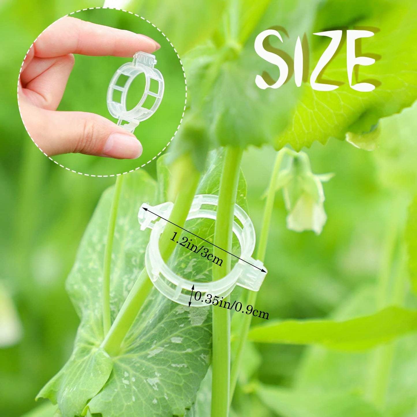 Skiennix Plant Support Clips - 300 PCS Garden Trellis Clips for Healthy Upright Growth of Vines, Vegetables, and Fruits