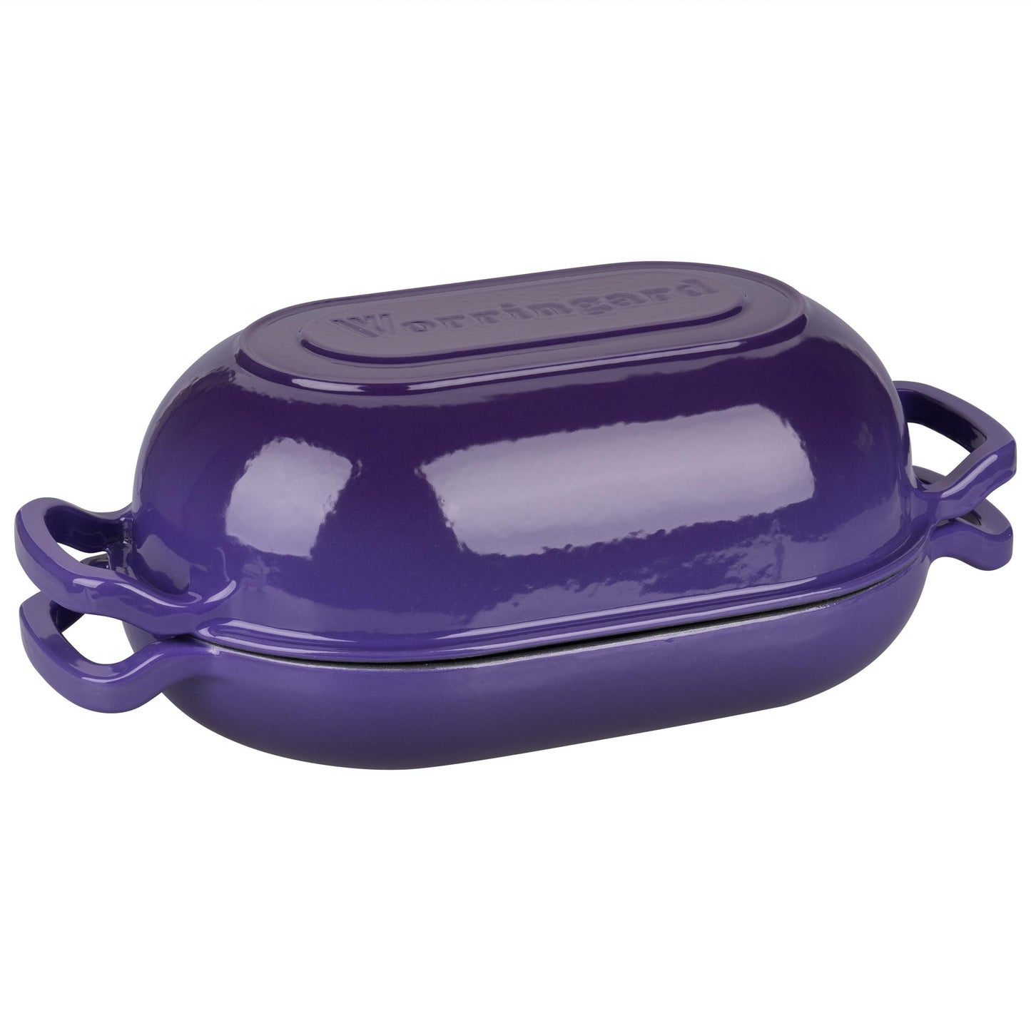 VORRINGARD Enameled Cast Iron Sourdough Bread Oven, Dutch Oven, Loaf Cast Iron Bread Pan for Homemade Bread Baking, Meatloaf Pan with Lid, 5QT, Purple