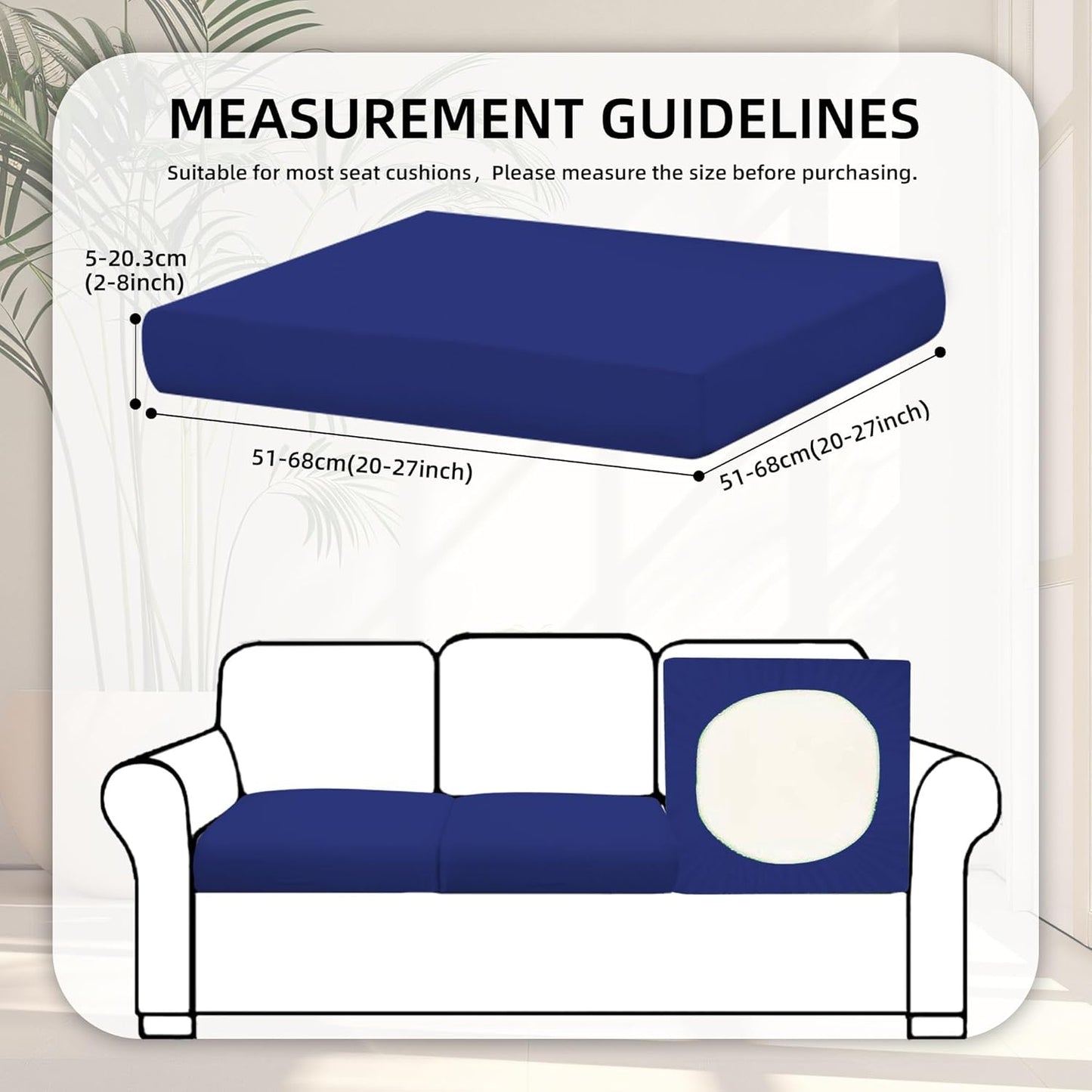Skiennix 8-Piece Stretch Patio Cushion Covers - Washable Outdoor Sofa Slipcovers | Lake Blue