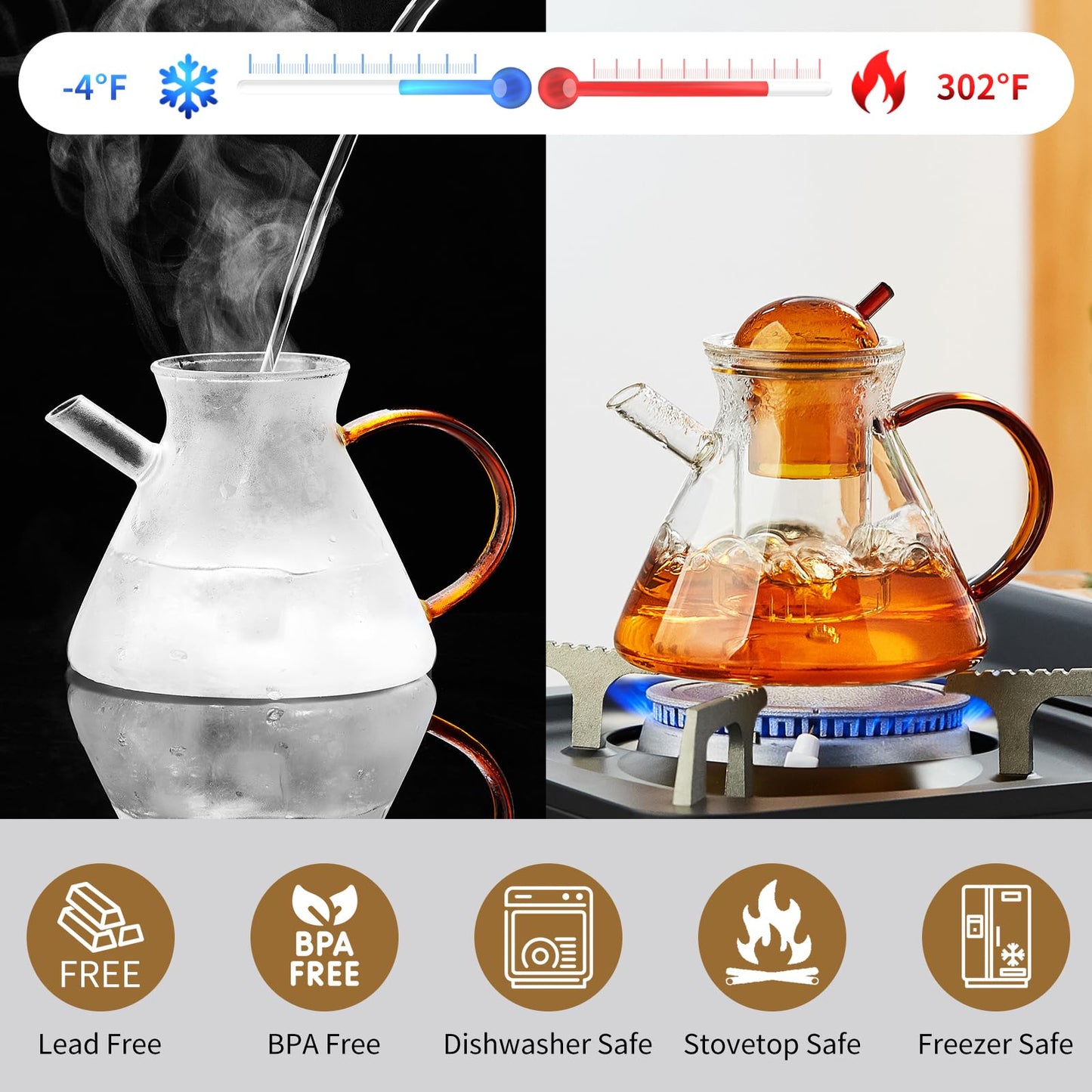 Glass Teapot Tea Pot With Infuser, Glass Kettle, Tea Glass Pot, Glass Tea Cup With Infuser And Lid For Loose Leaf Tea Steeper, Tea Pots For Tea Party, 2 Glass Cups With Saucers, 1 Male Cup Tea Gift.