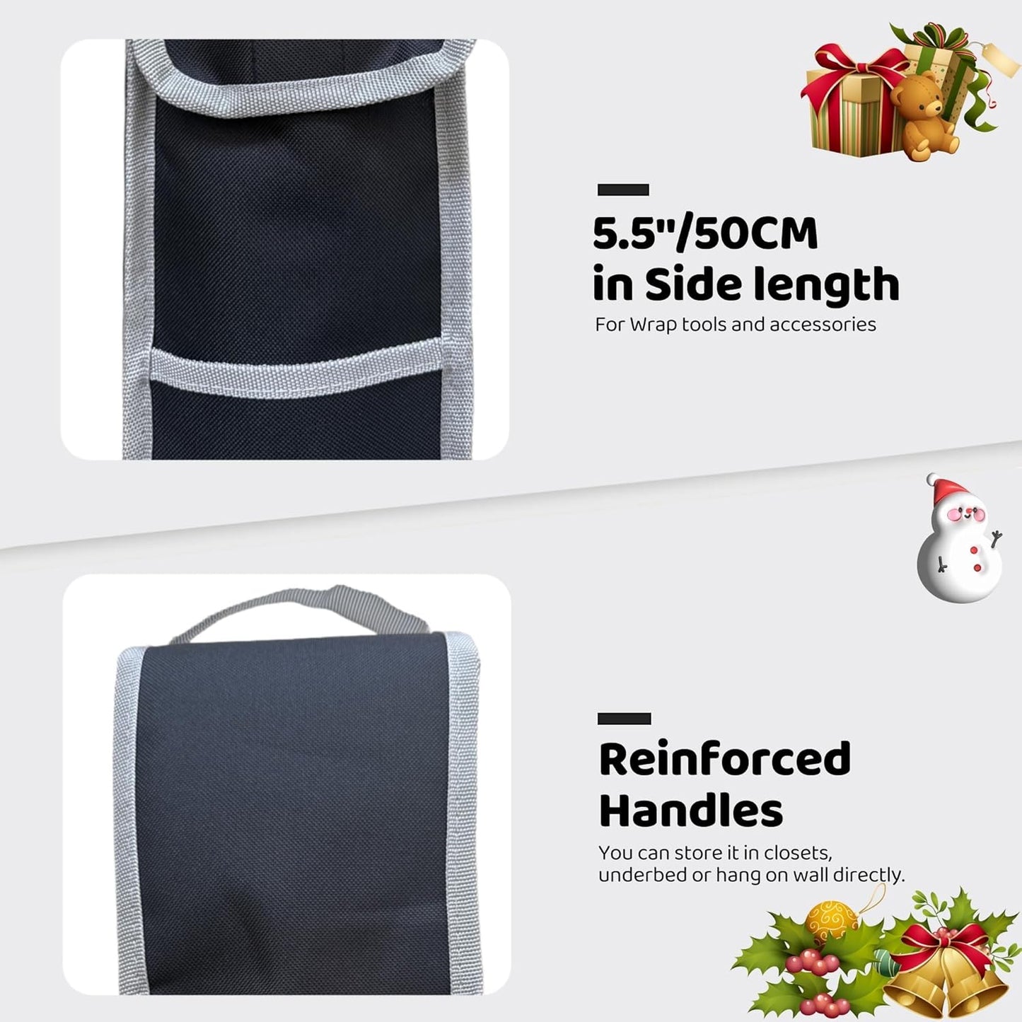 OUTTDID Wrapping Paper Storage Bag - Gift Organizer for 9 Rolls | Black Craft & Christmas Wrap Holder