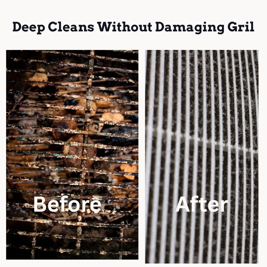 UrbanZen BBQ Grill Cleaner Brush Set - Extra Sponge & Superior Scraper for Safe Outdoor Grilling