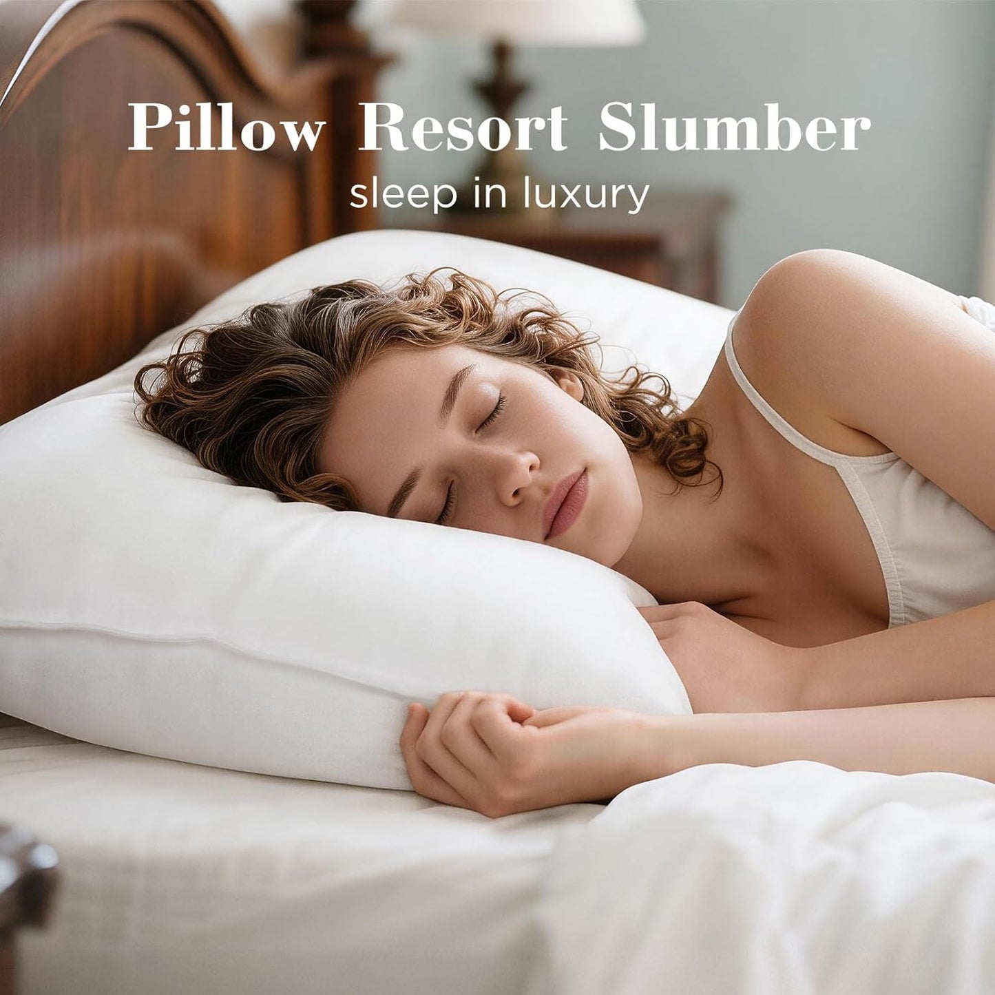Viewstar Queen Size Bed Pillows - Soft Down Alternative for Back, Stomach & Side Sleepers | Hotel Collection, White Set of 2