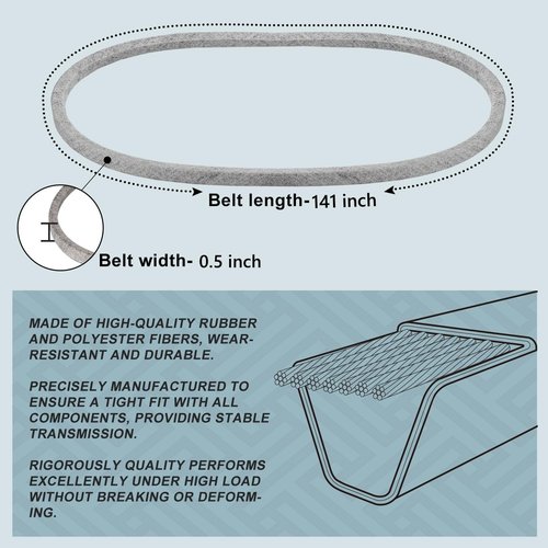 John Deere GX21833 Mower Deck Belt - Durable Kevlar Cord for 48" Deck Models D140, D150, D160 & More