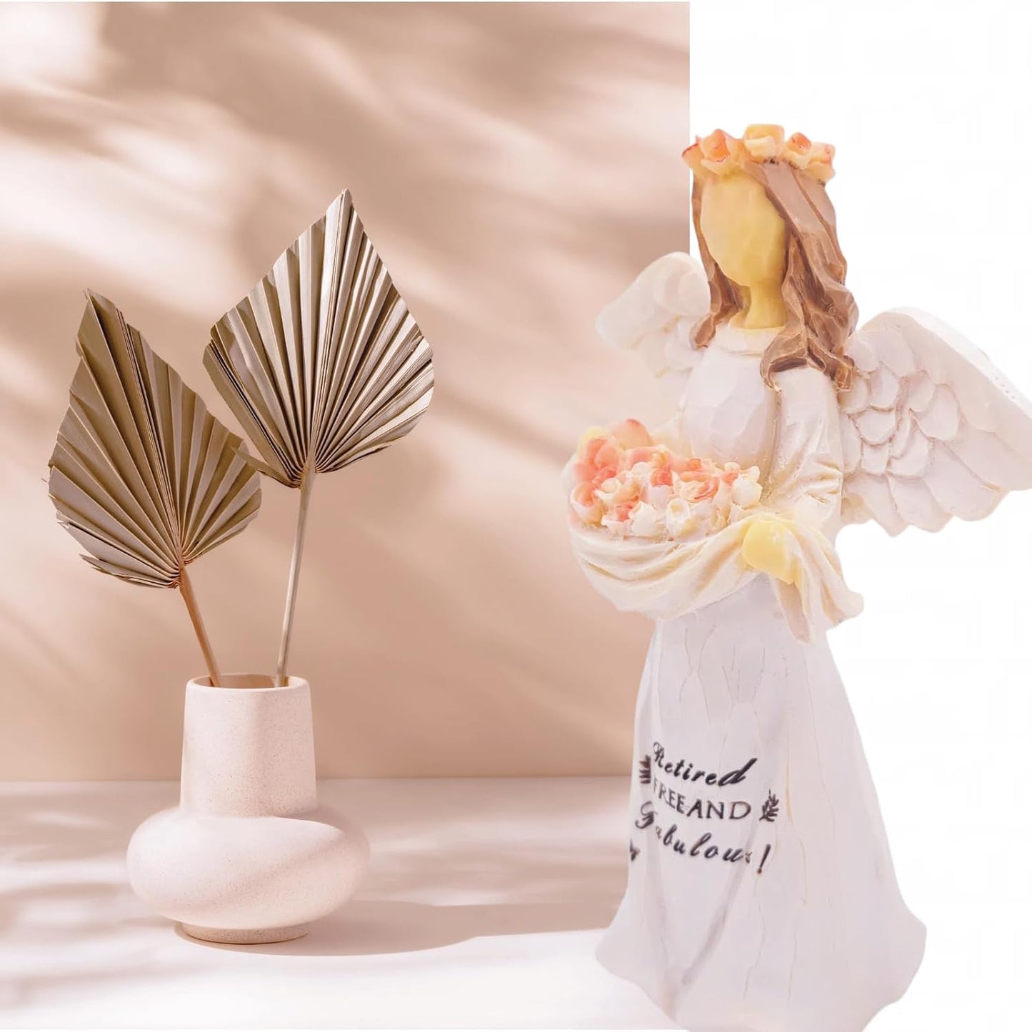 Skiennix Retirement Gift Angel Figurine - Handcrafted Sculpture for Retired Women | Free and Fabulous Decor