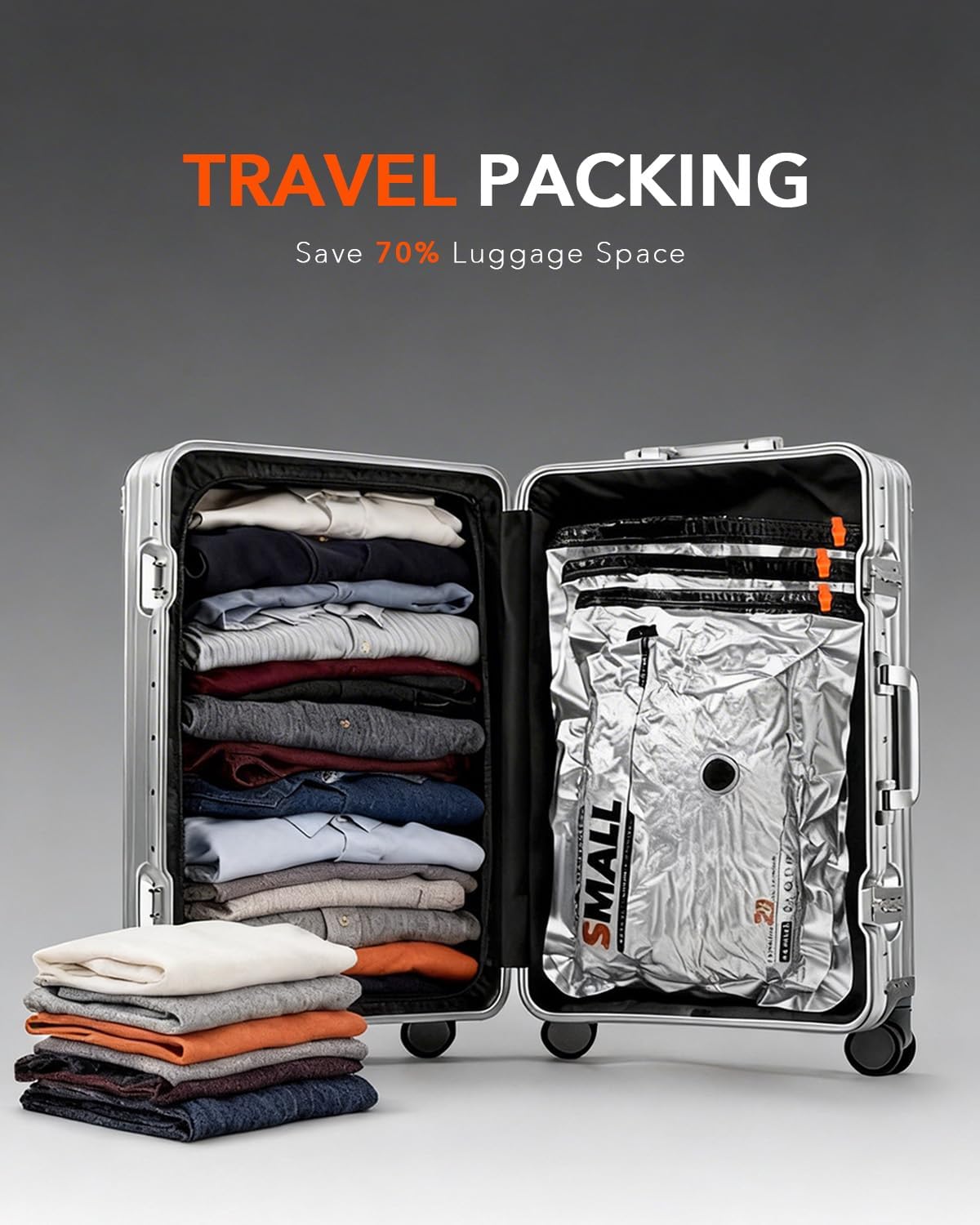 VacEase Ultra Vacuum Bags - 15 Pack Travel Compression Storage with USB & Battery Pump | Space Saver for Clothes & Bedding