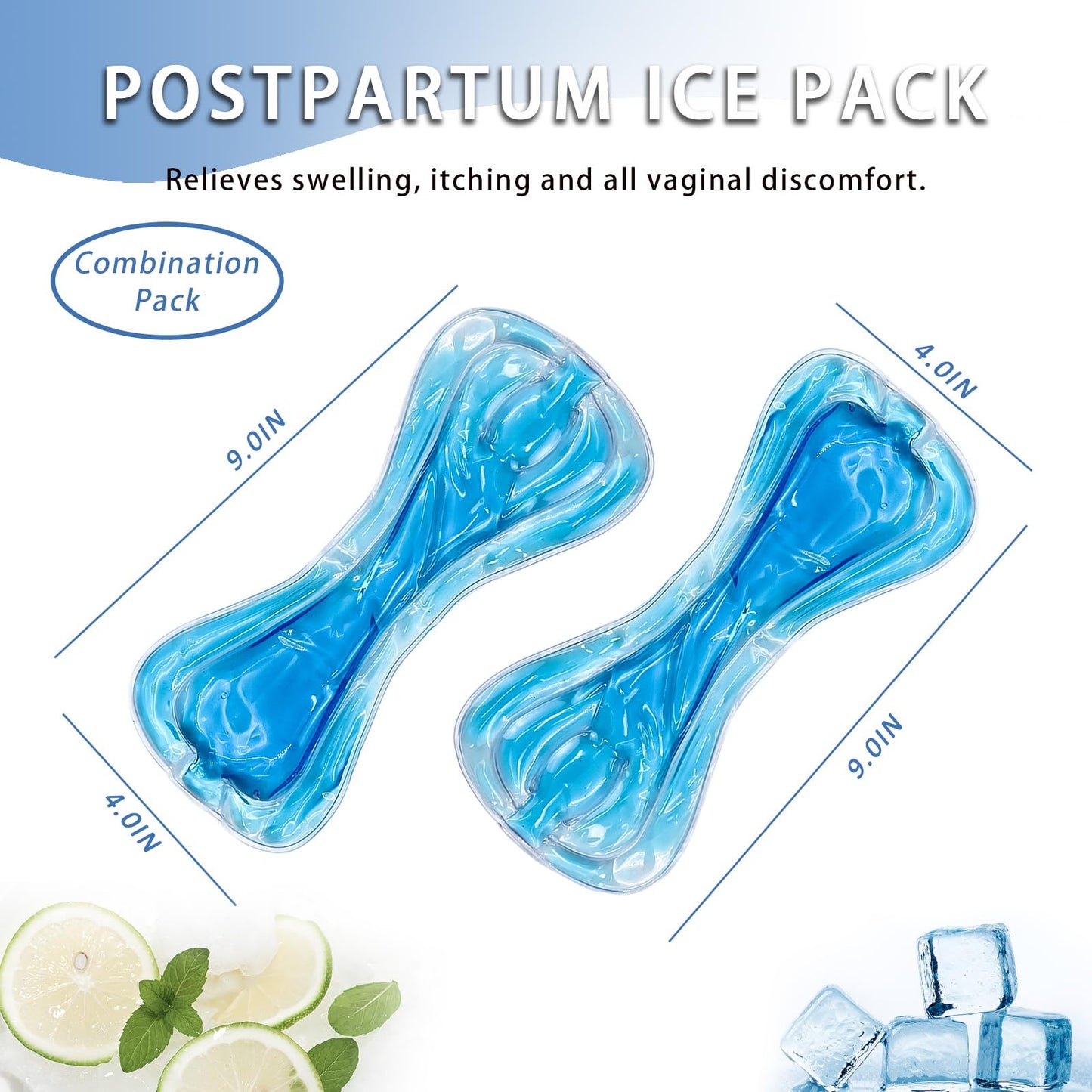 Postpartum Cold Pack, Perineal Cooling Pad Pregnancy & Hemorrhoid Pain Relief, Postpartum Ice Pack Pads (blue)