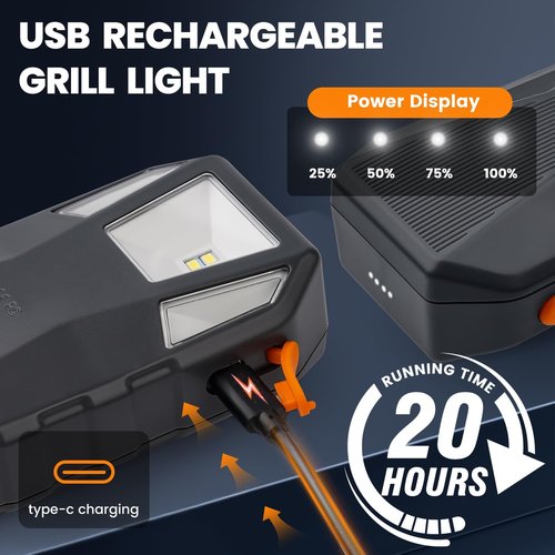 Goldusk Grill Light - Rechargeable BBQ Light with 160° Beam & 2-Level Brightness | Perfect Gift for Grilling Enthusiasts