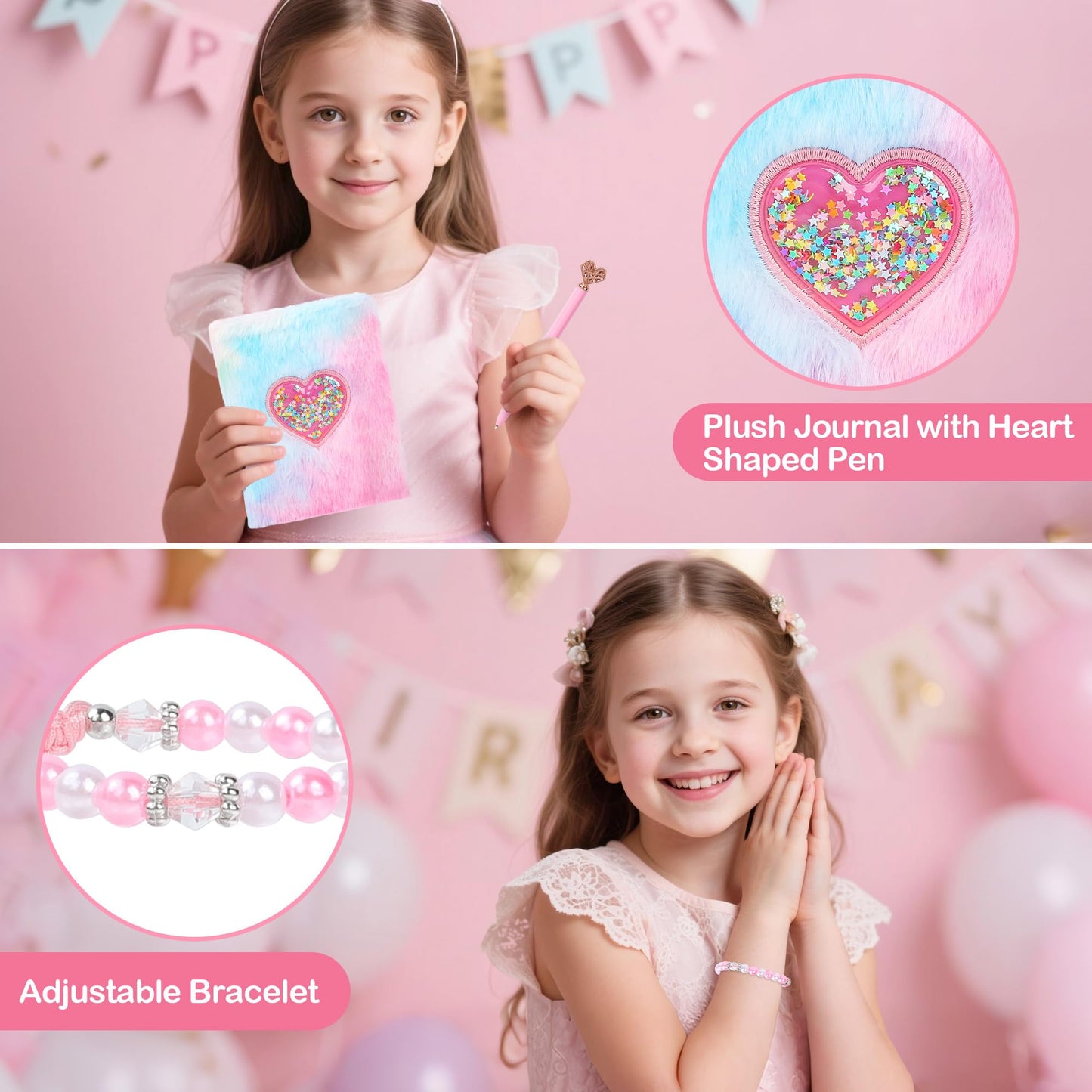 Splendest 9 Year Old Girl Birthday Gifts – 9PCS Pink 9th Birthday Presents for Girl – Gifts for 9 Year Old Girls