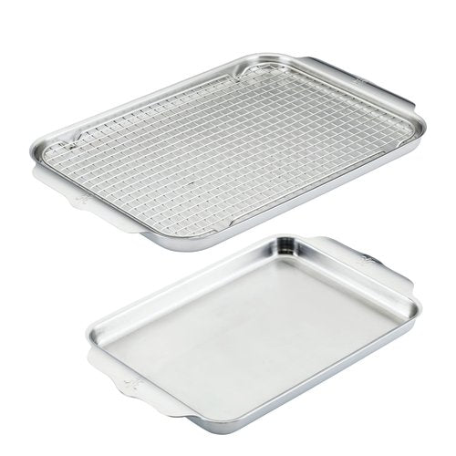 Hestan Provisions OvenBond – 3-Piece Tri-ply Baking Sheet Set Professional Stainless Steel Bakeware, Half & Quarter Sheets & Rack